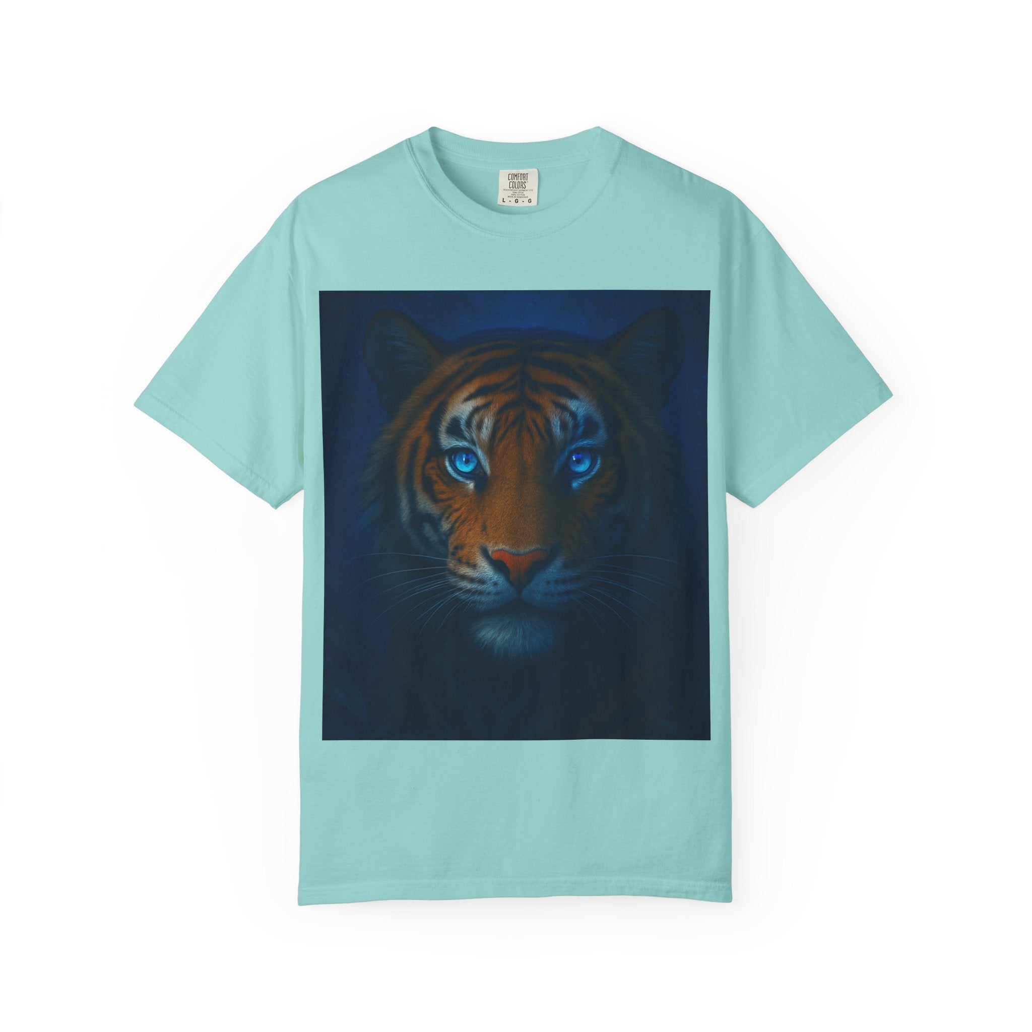 Blue-Eyed Tiger Portrait T-Shirt | Tiger Face Tee