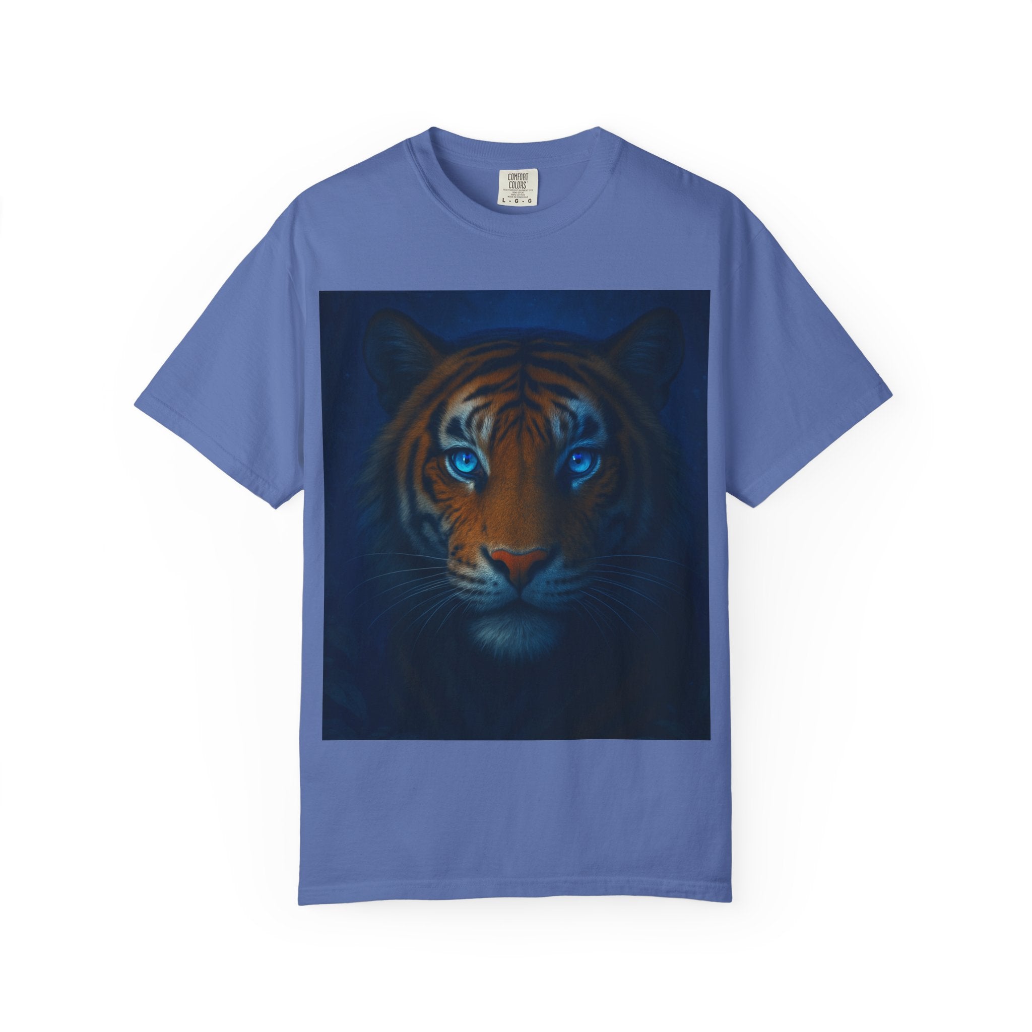 Blue-Eyed Tiger Portrait T-Shirt | Tiger Face Tee