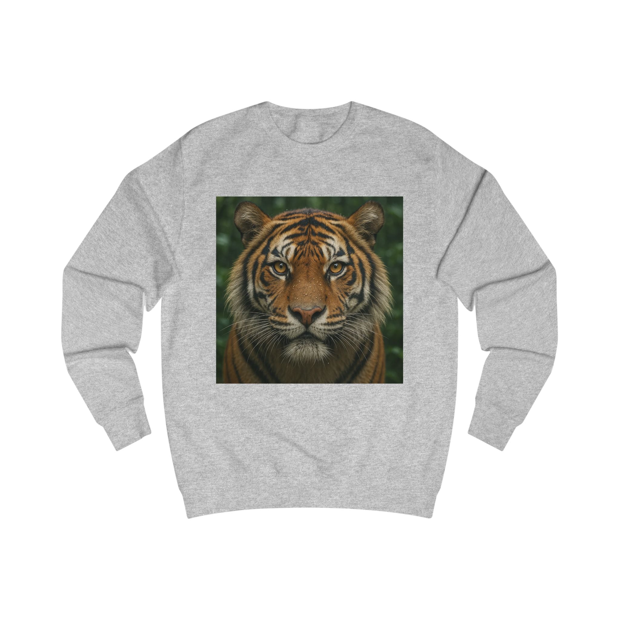Tiger Portrait Sweatshirt — Realistic Wild Cat Face Crewneck