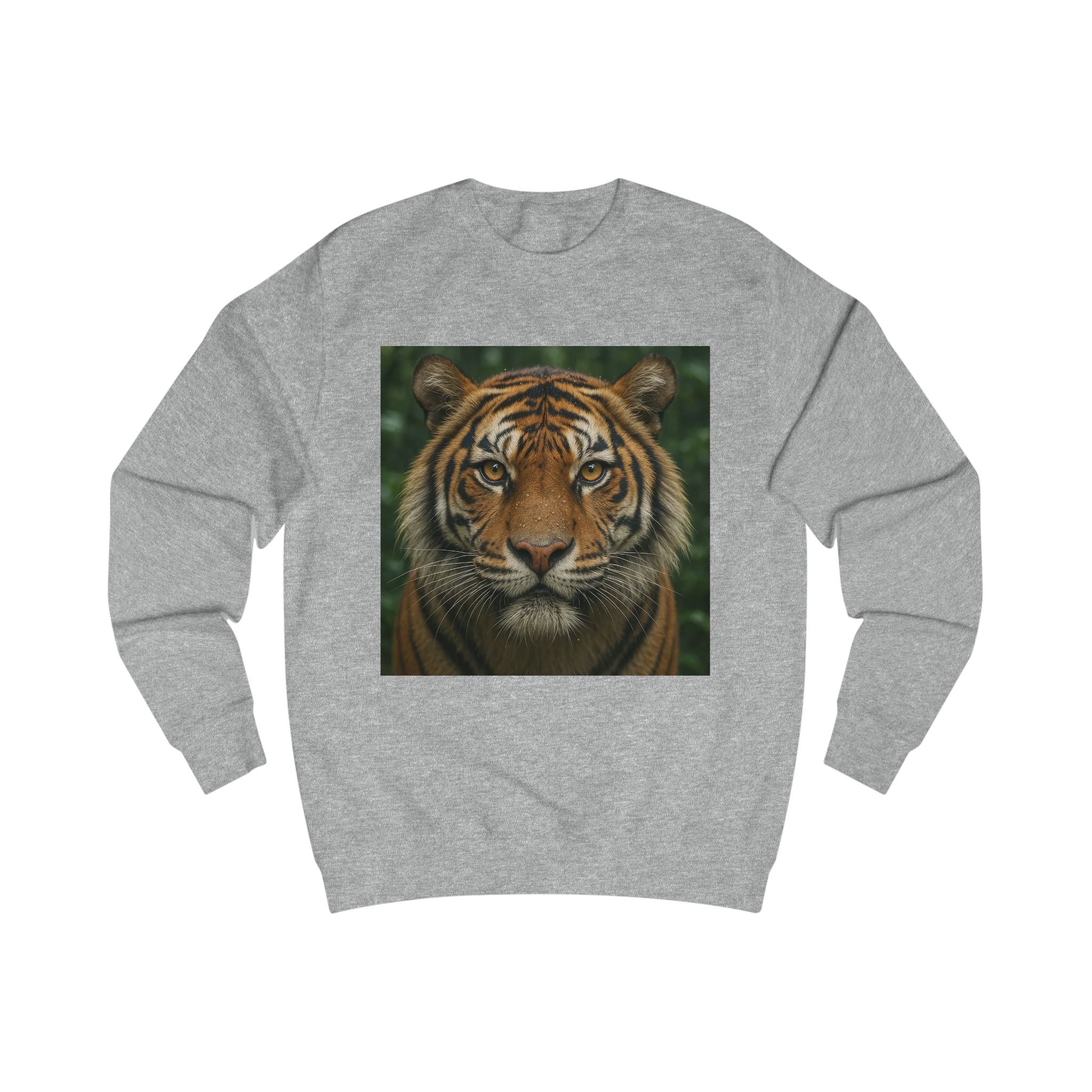 Tiger Portrait Sweatshirt — Realistic Wild Cat Face Crewneck