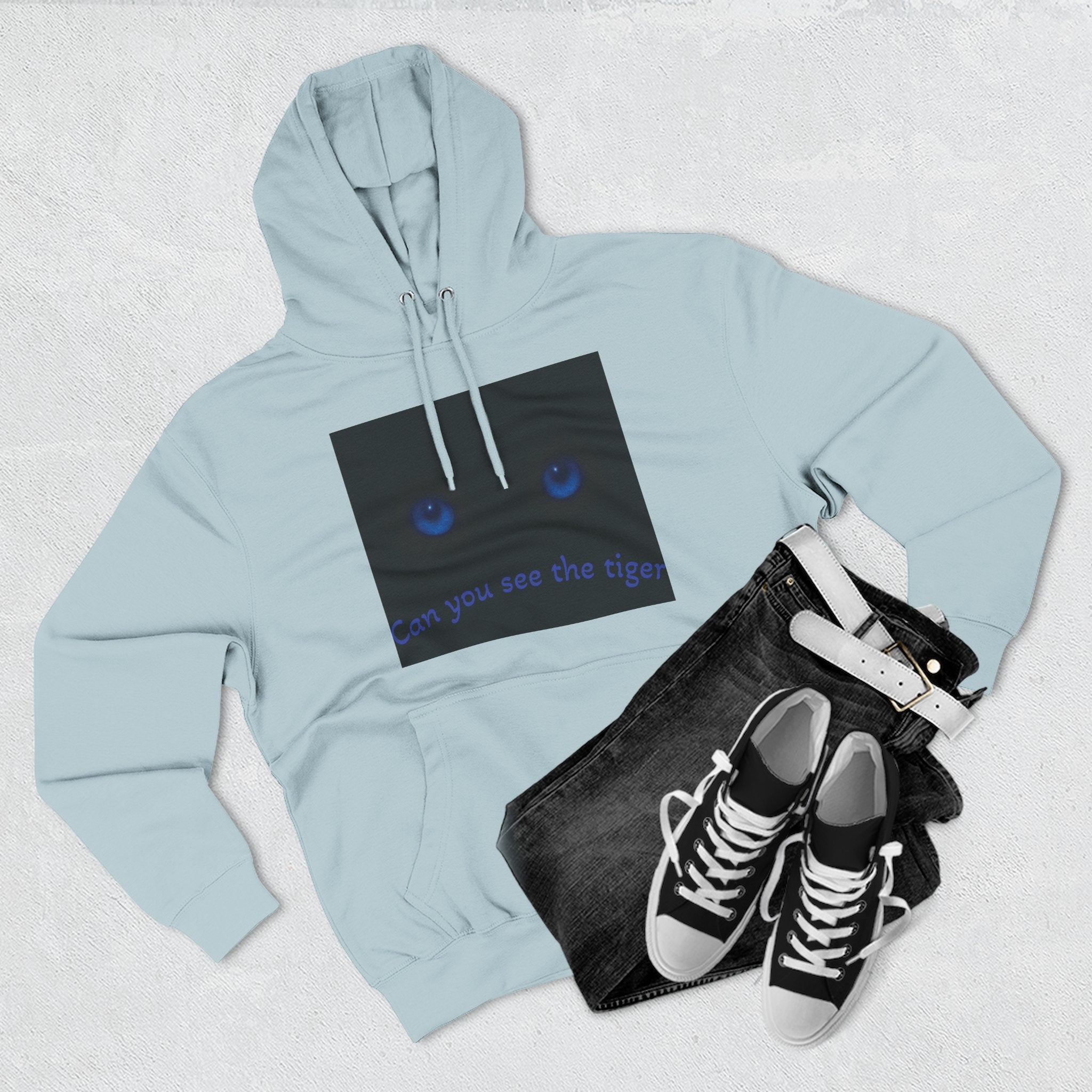 Blue-Eyed Tiger hoodie |Fleece Hoodie, Night Wildlife