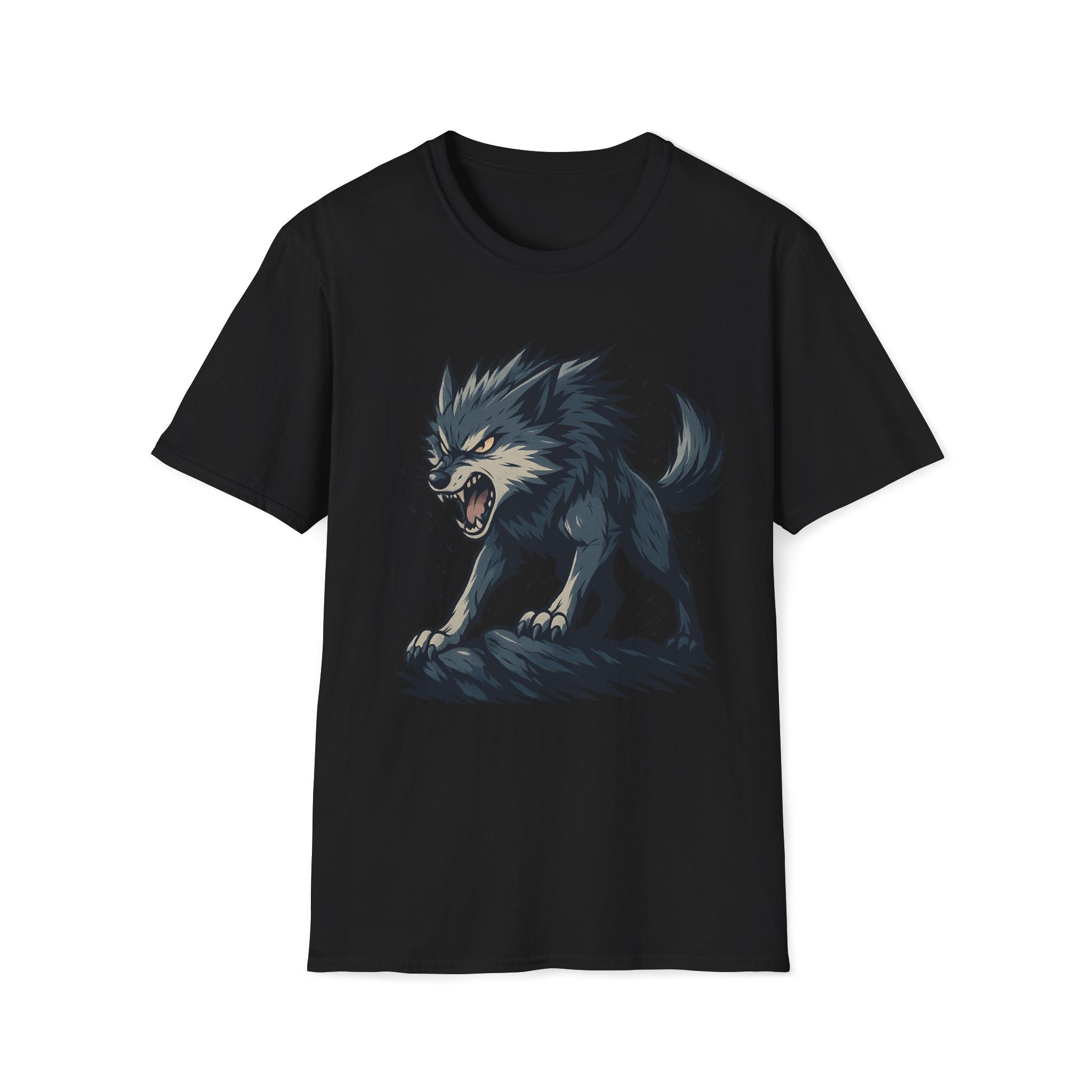Howling Wolf  T-Shirt | Fierce Wolf Night Forest Design