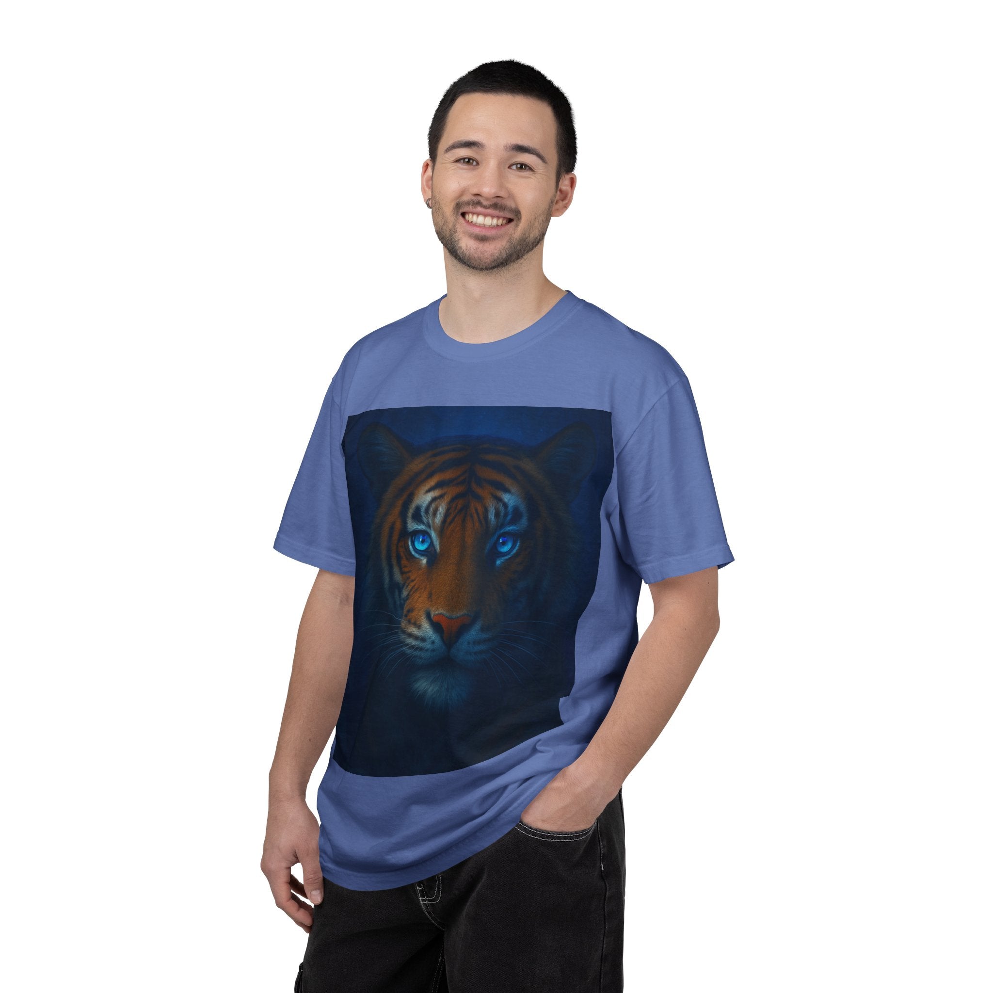 Blue-Eyed Tiger Portrait T-Shirt | Tiger Face Tee