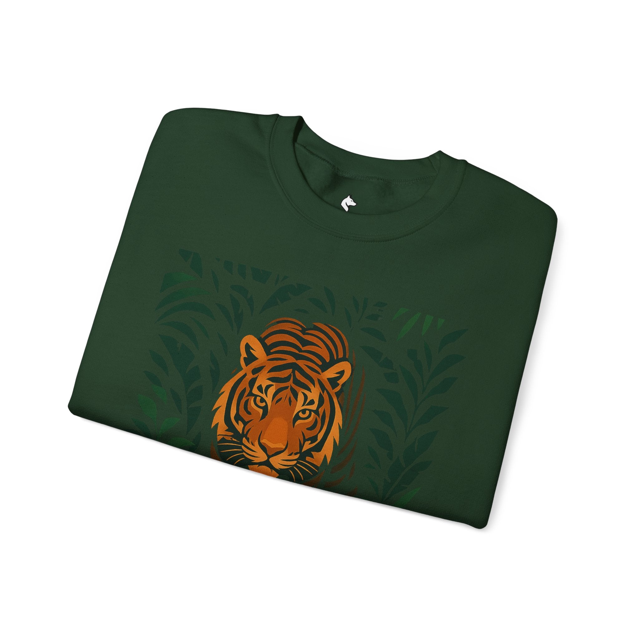 Tiger in the Jungle Crewneck Sweatshirt — Bold Tiger Graphic Pullover