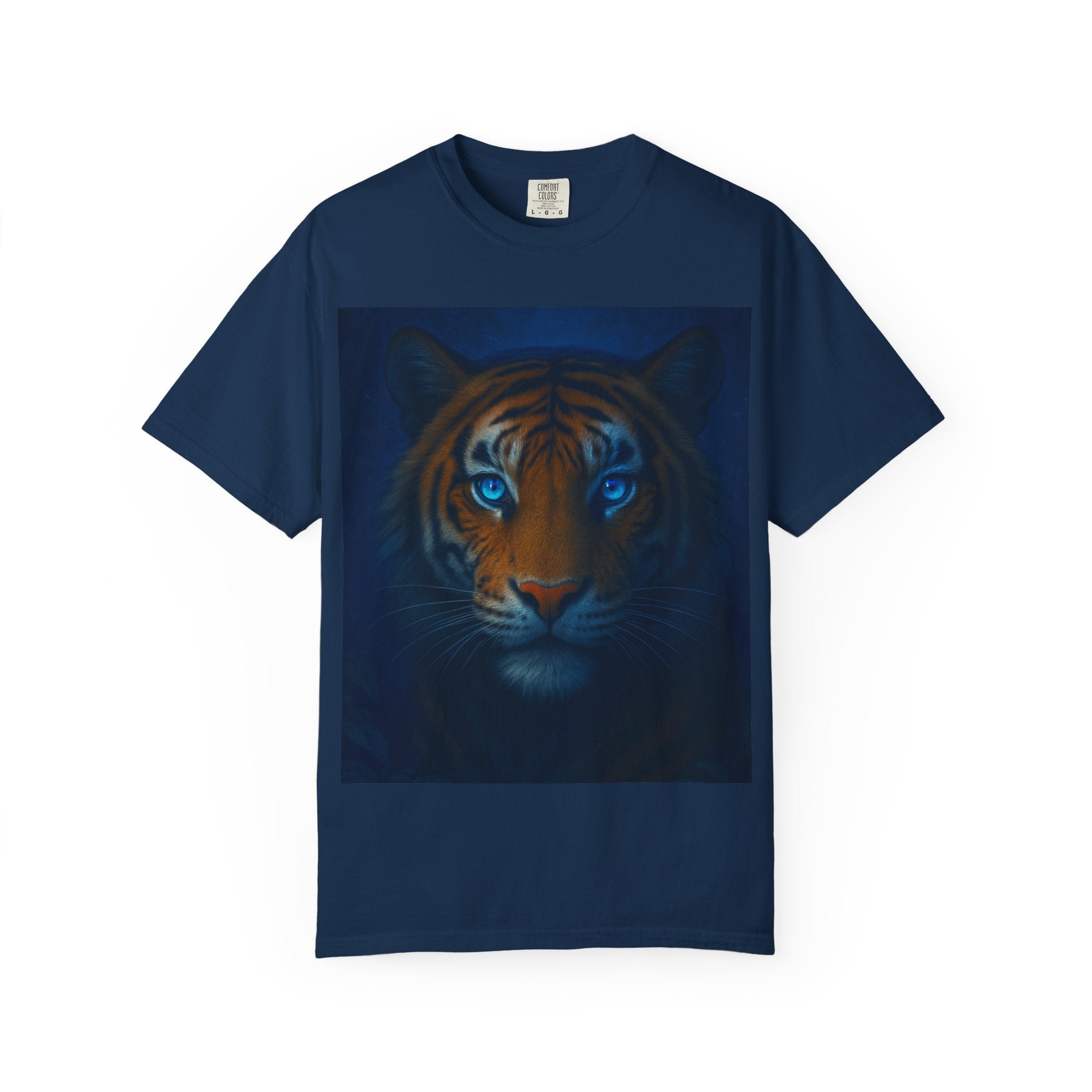 Blue-Eyed Tiger Portrait T-Shirt | Tiger Face Tee