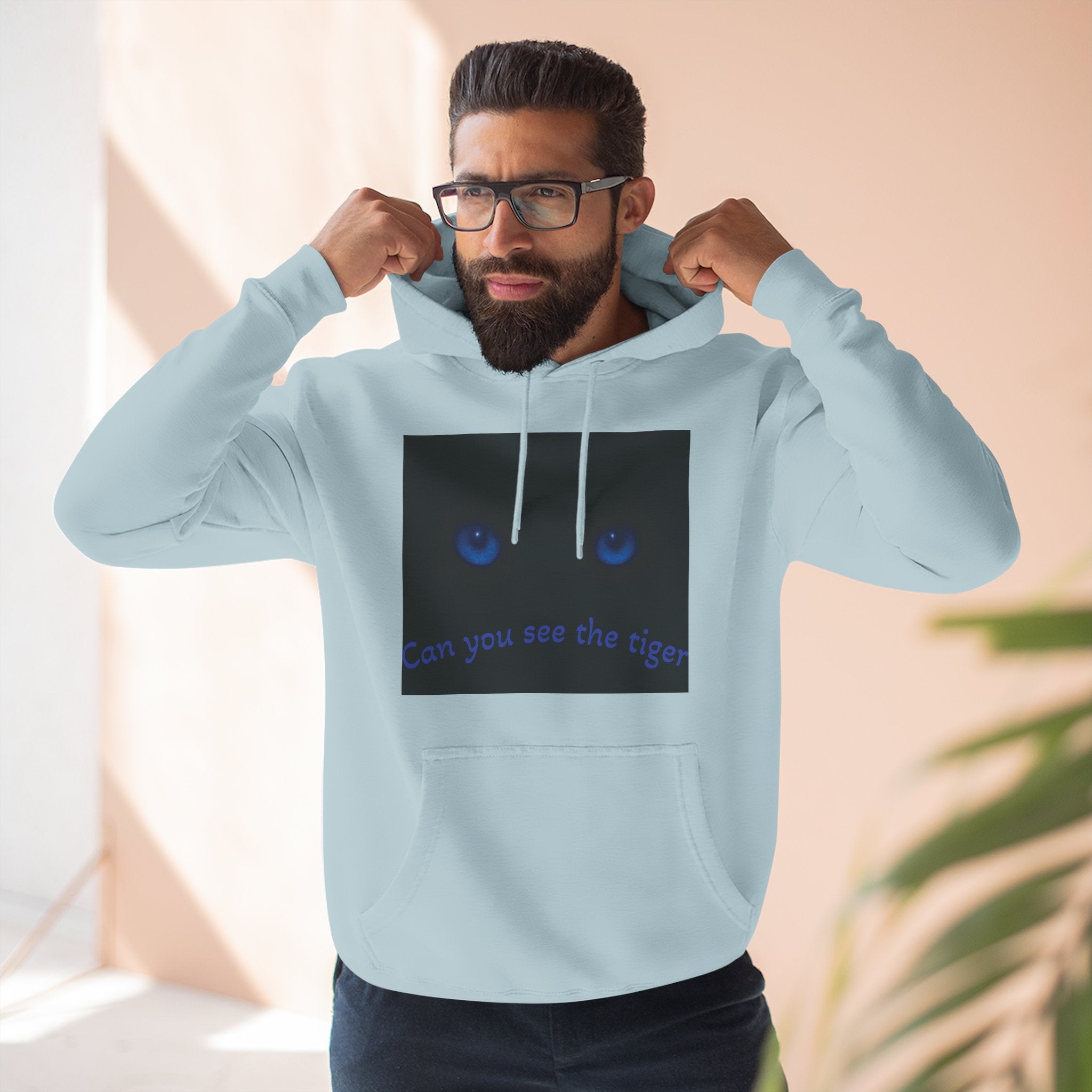 Blue-Eyed Tiger hoodie |Fleece Hoodie, Night Wildlife