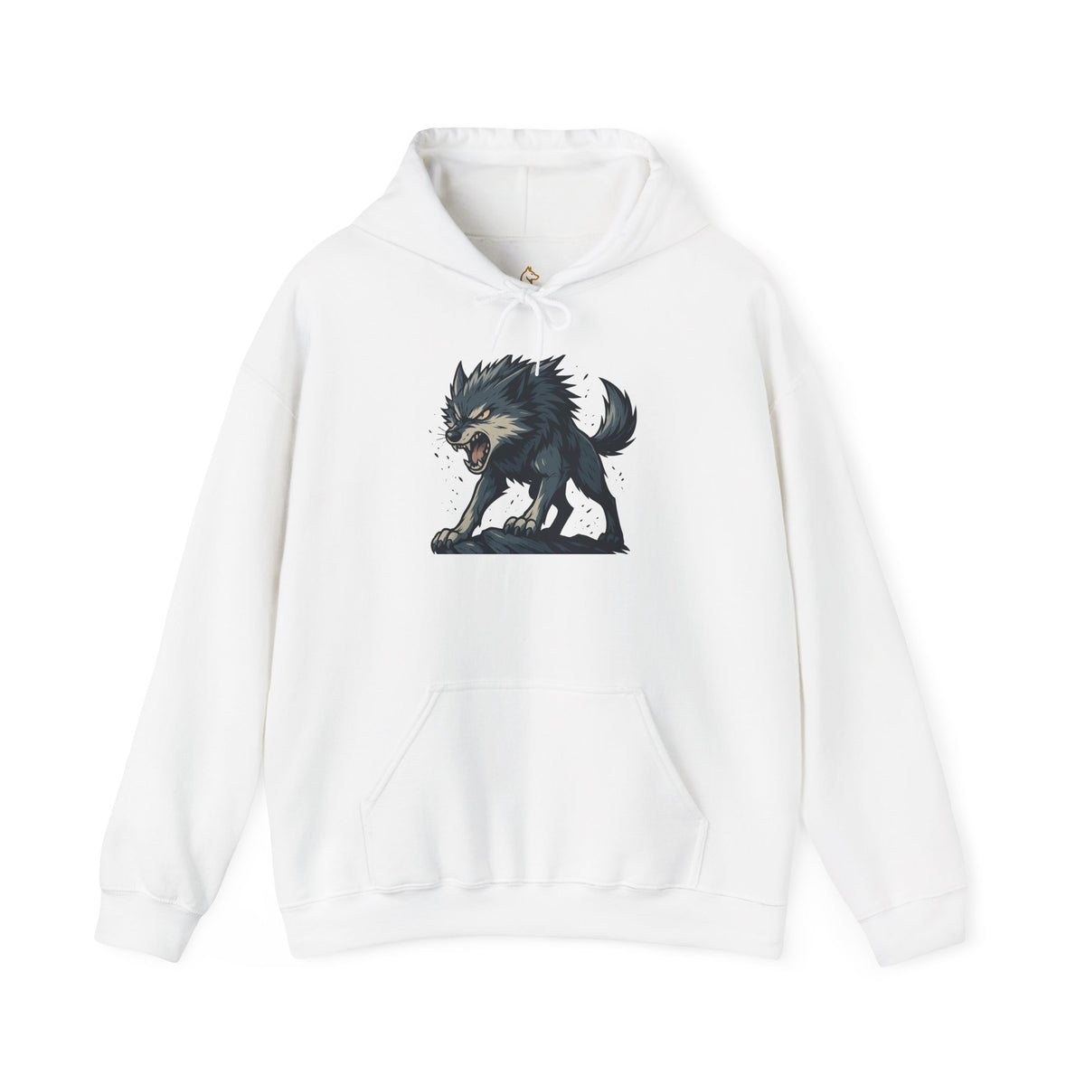 Growling Wolf Illustration Hoodie