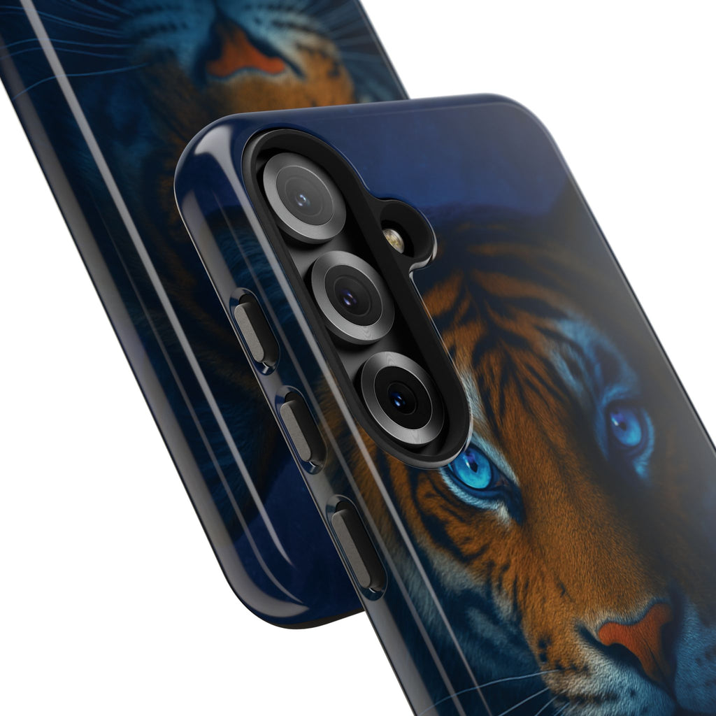 Tiger Eyes Tough Phone Case — Blue-Eyed Tiger Protective Smartphone Cover