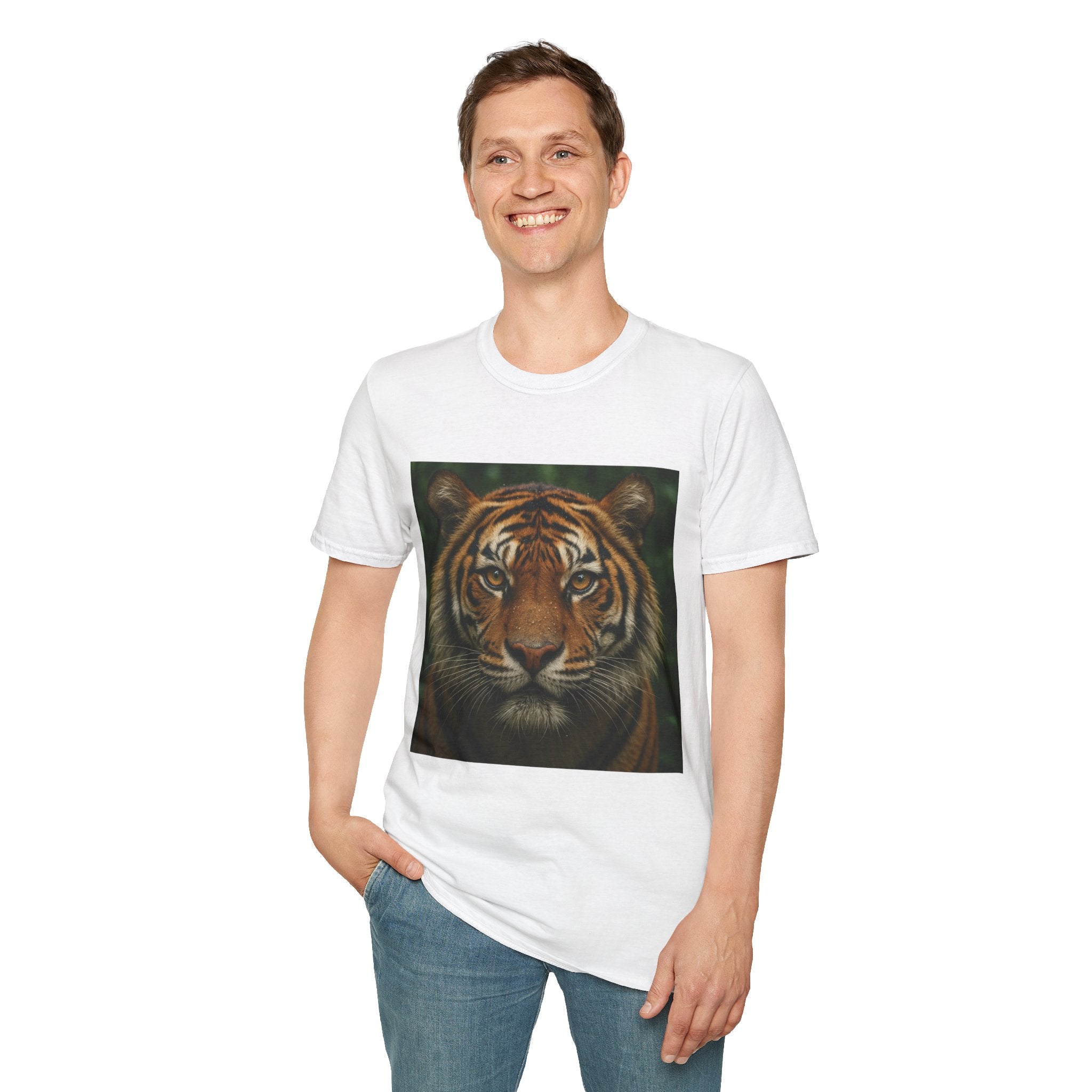 Tiger Portrait T-Shirt — Realistic Jungle Wildlife Graphic Tee