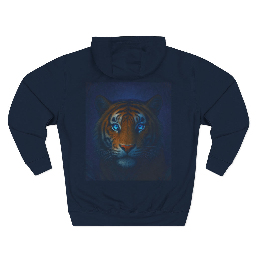 Blue-Eyed Tiger hoodie |Fleece Hoodie, Night Wildlife