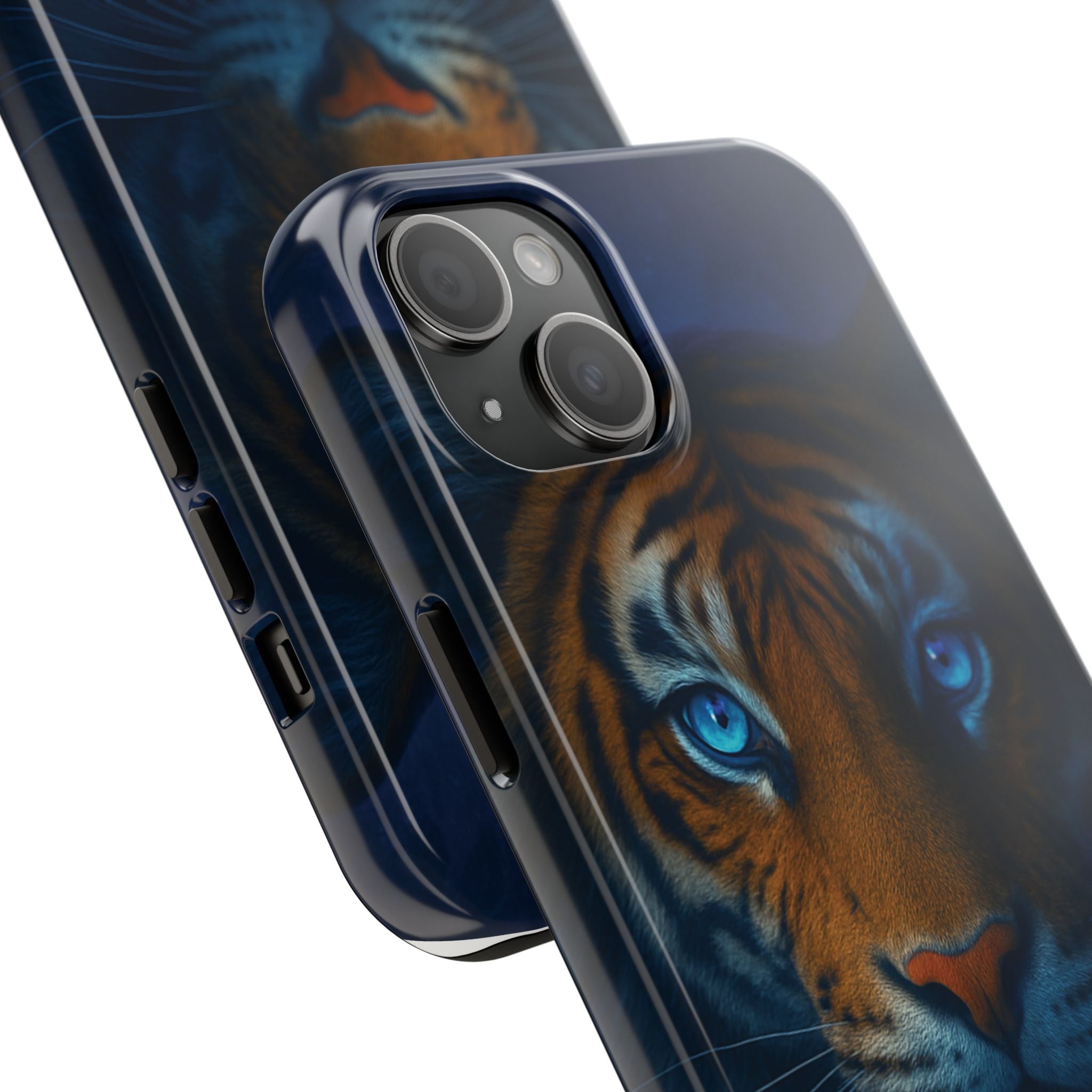 Tiger Eyes Tough Phone Case — Blue-Eyed Tiger Protective Smartphone Cover