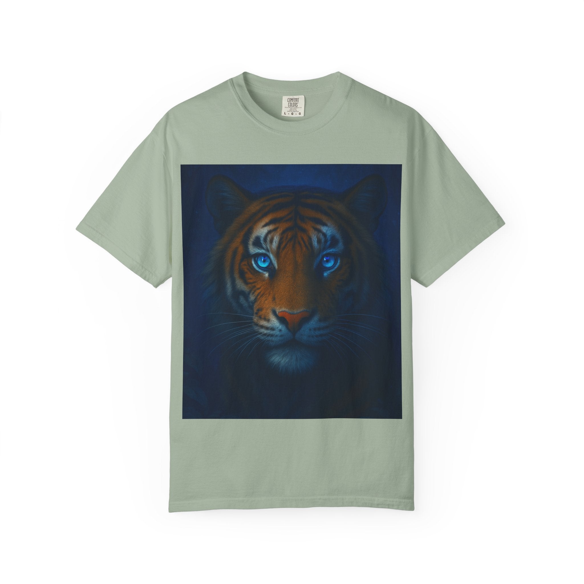 Blue-Eyed Tiger Portrait T-Shirt | Tiger Face Tee