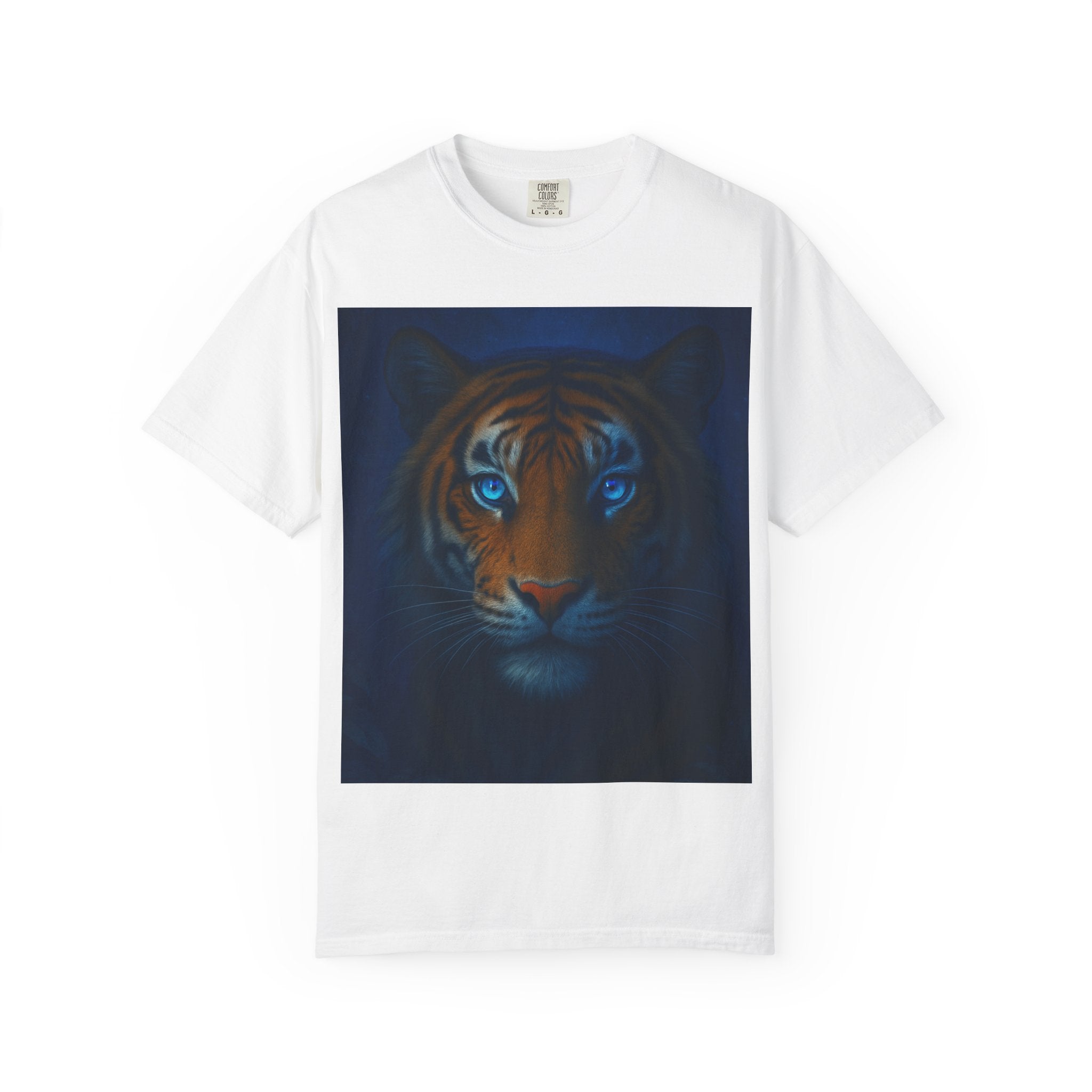 Blue-Eyed Tiger Portrait T-Shirt | Tiger Face Tee