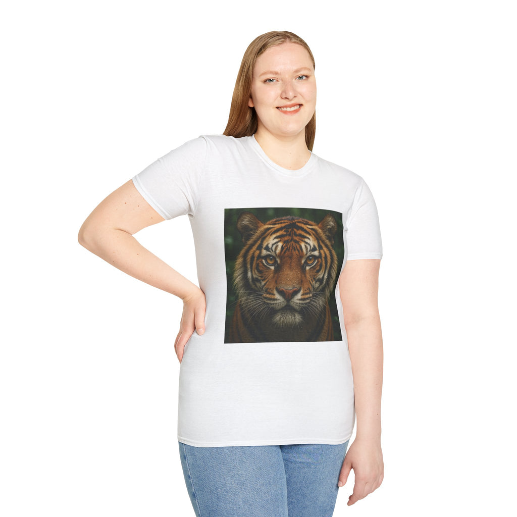 Tiger Portrait T-Shirt — Realistic Jungle Wildlife Graphic Tee