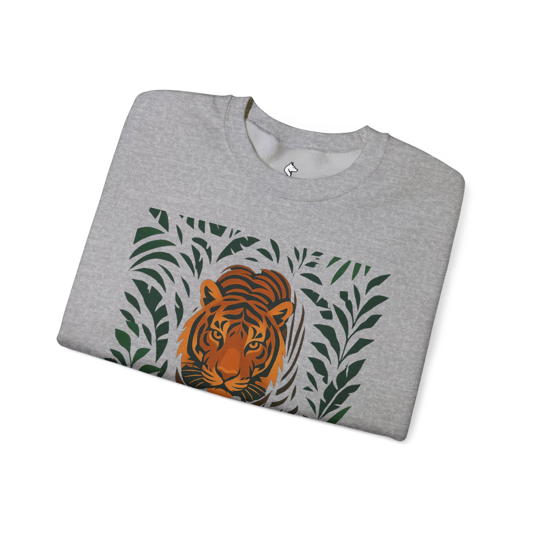 Tiger in the Jungle Crewneck Sweatshirt — Bold Tiger Graphic Pullover