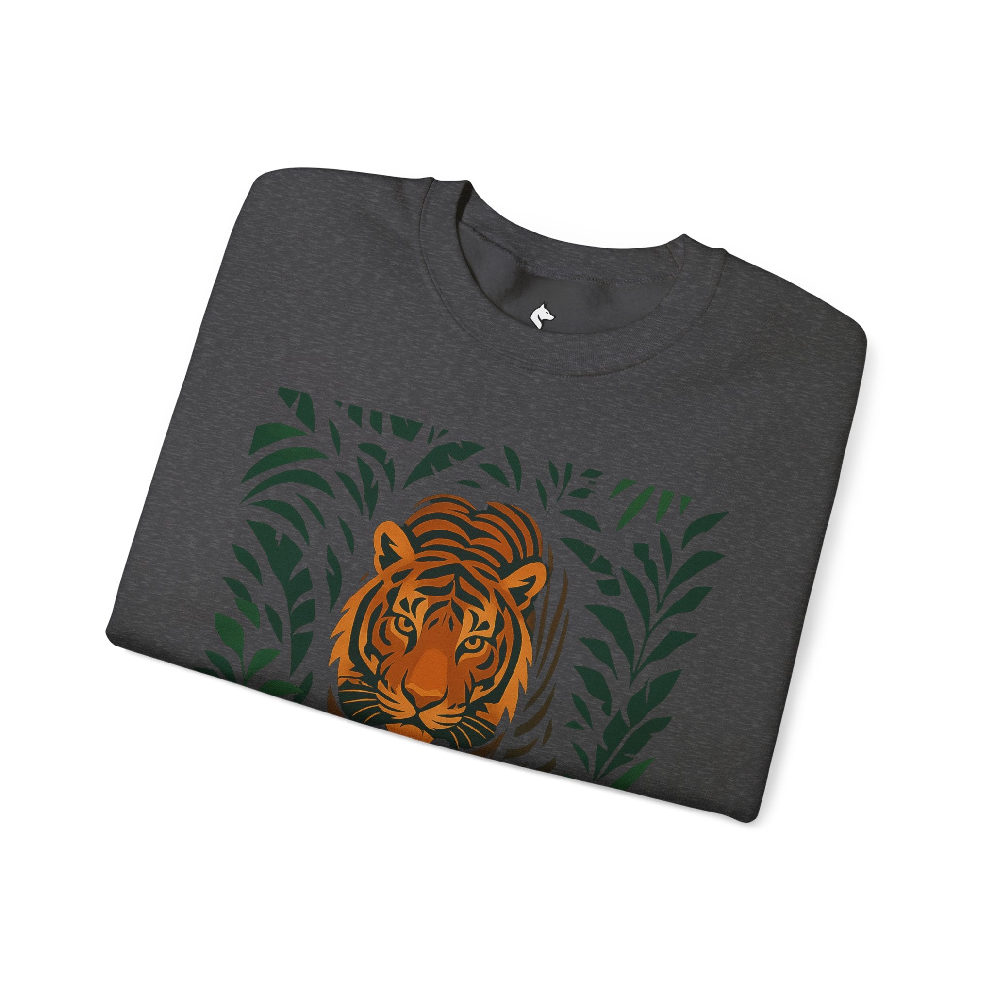 Tiger in the Jungle Crewneck Sweatshirt — Bold Tiger Graphic Pullover