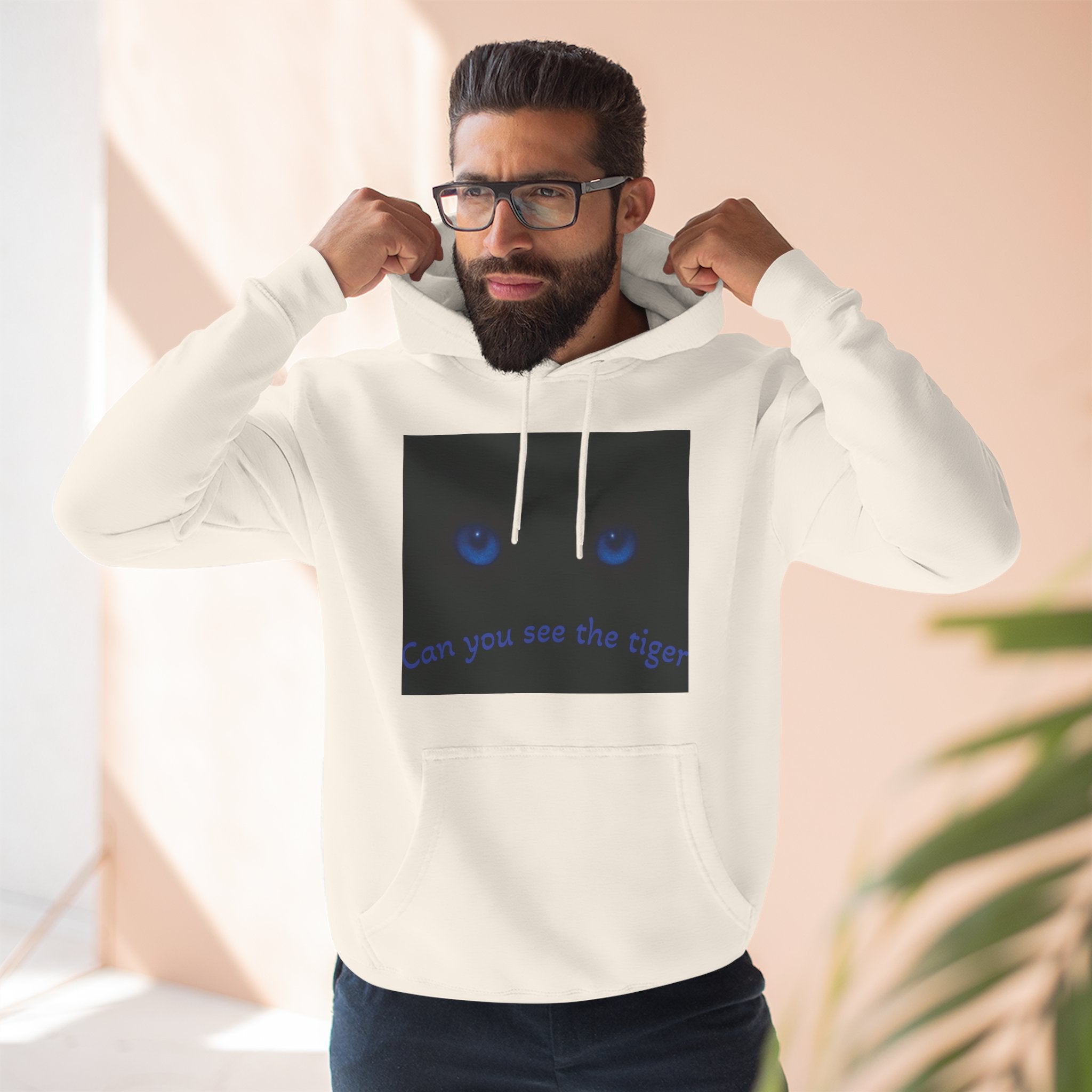 Blue-Eyed Tiger hoodie |Fleece Hoodie, Night Wildlife