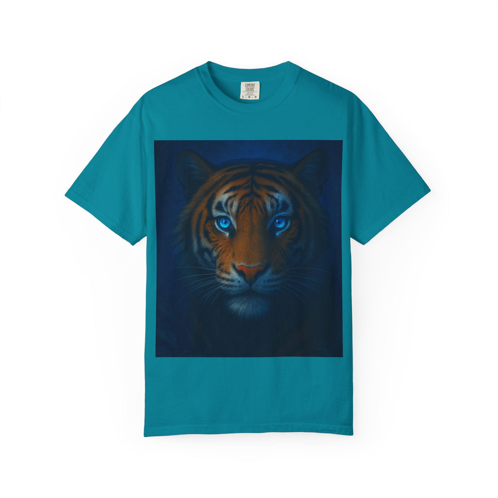 Blue-Eyed Tiger Portrait T-Shirt | Tiger Face Tee
