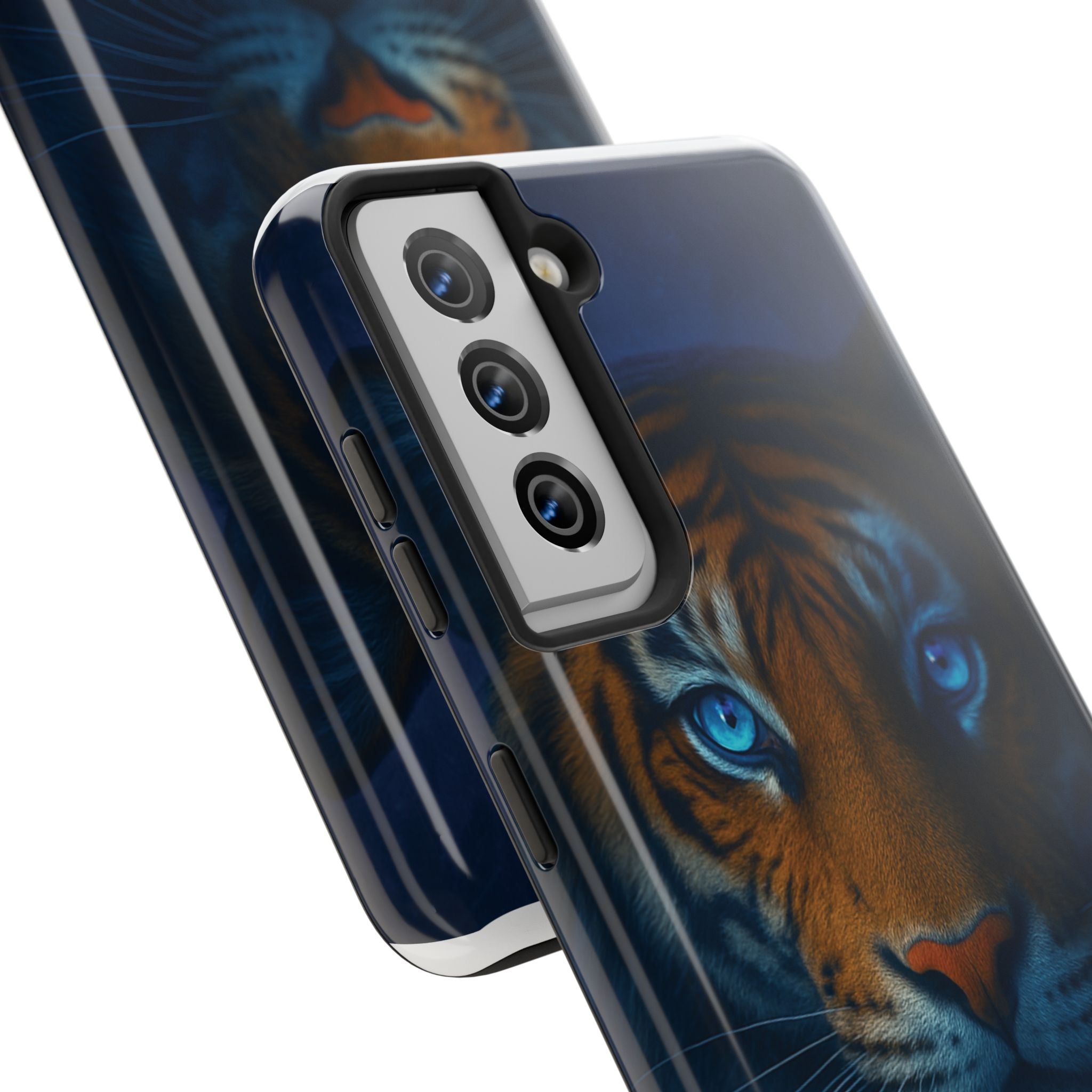 Tiger Eyes Tough Phone Case — Blue-Eyed Tiger Protective Smartphone Cover