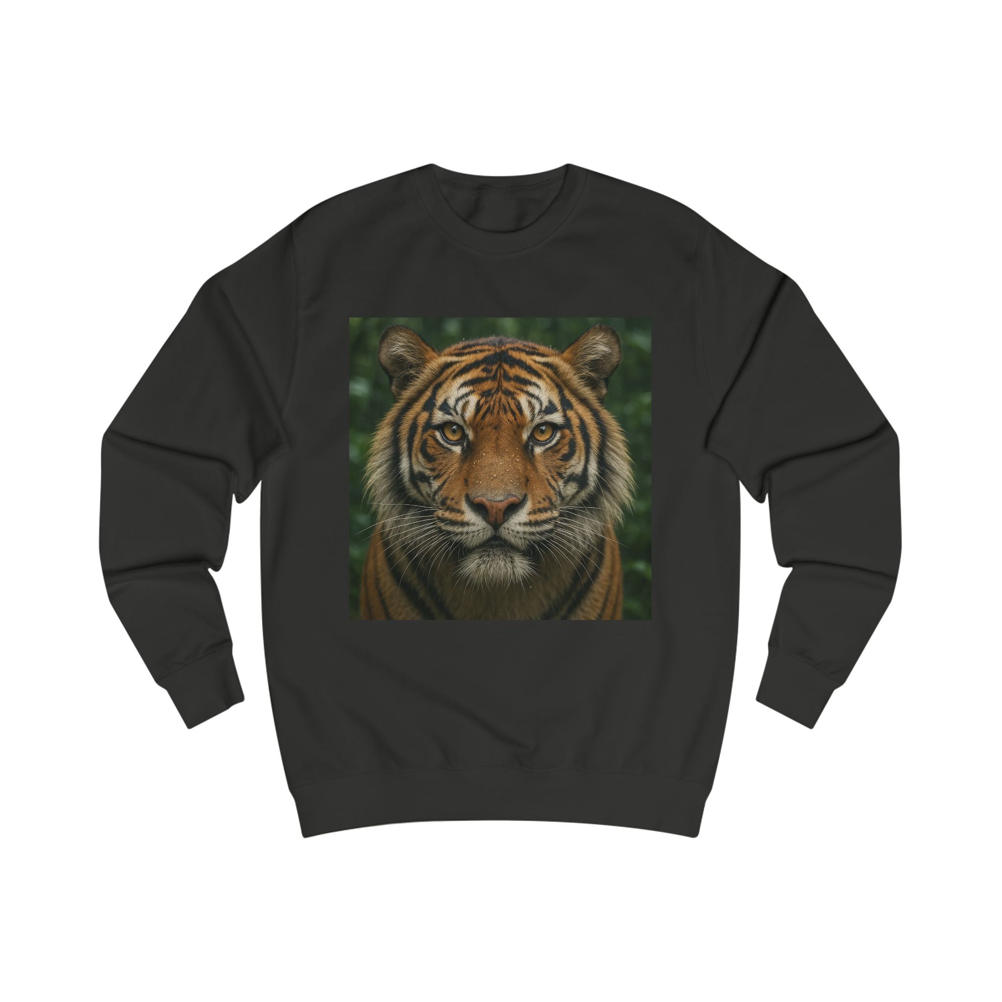 Tiger Portrait Sweatshirt — Realistic Wild Cat Face Crewneck
