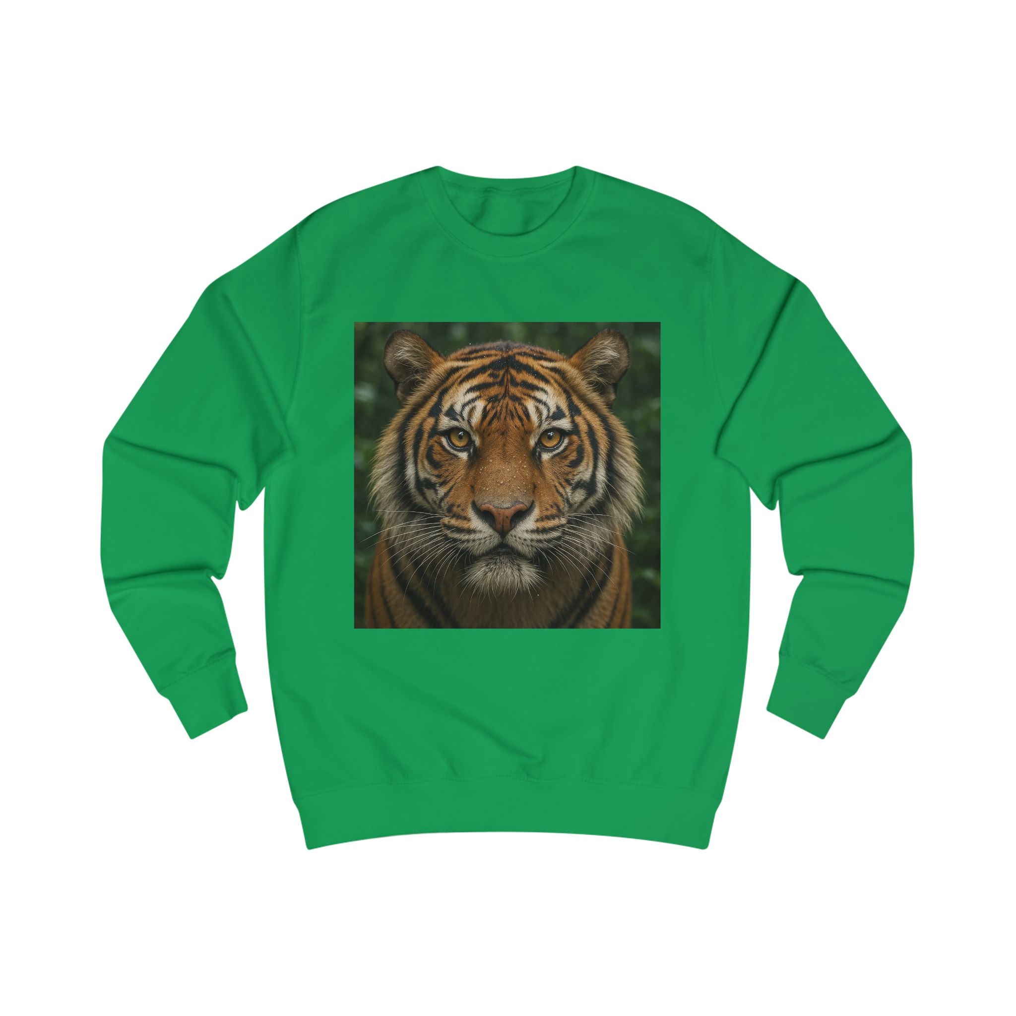 Tiger Portrait Sweatshirt — Realistic Wild Cat Face Crewneck