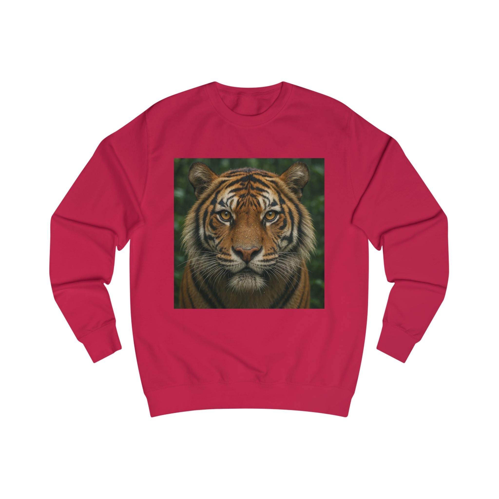 Tiger Portrait Sweatshirt — Realistic Wild Cat Face Crewneck