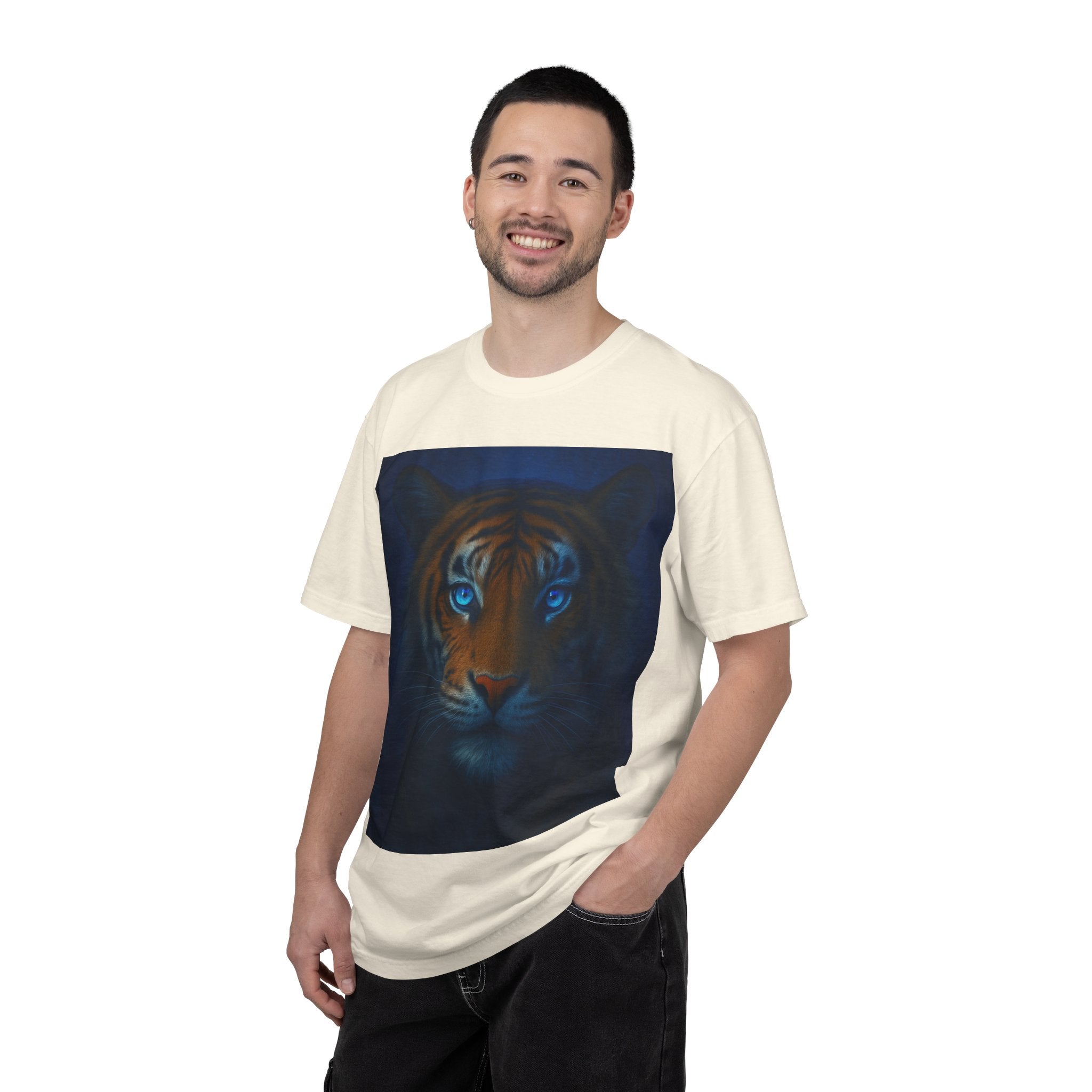 Blue-Eyed Tiger Portrait T-Shirt | Tiger Face Tee