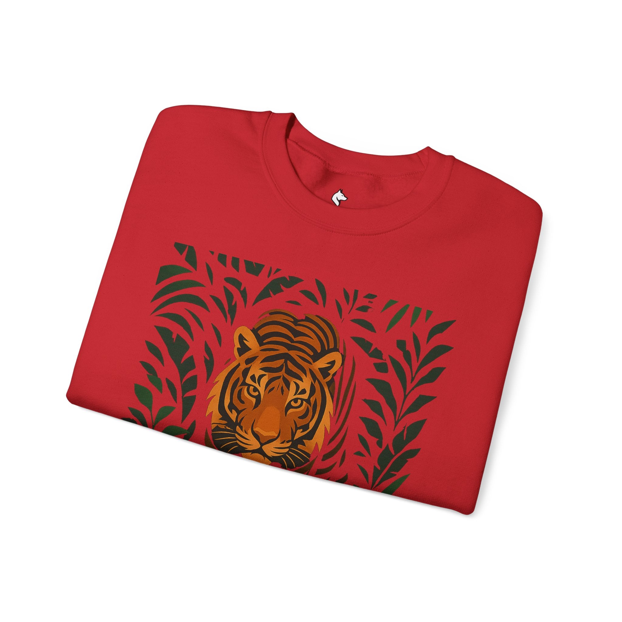 Tiger in the Jungle Crewneck Sweatshirt — Bold Tiger Graphic Pullover