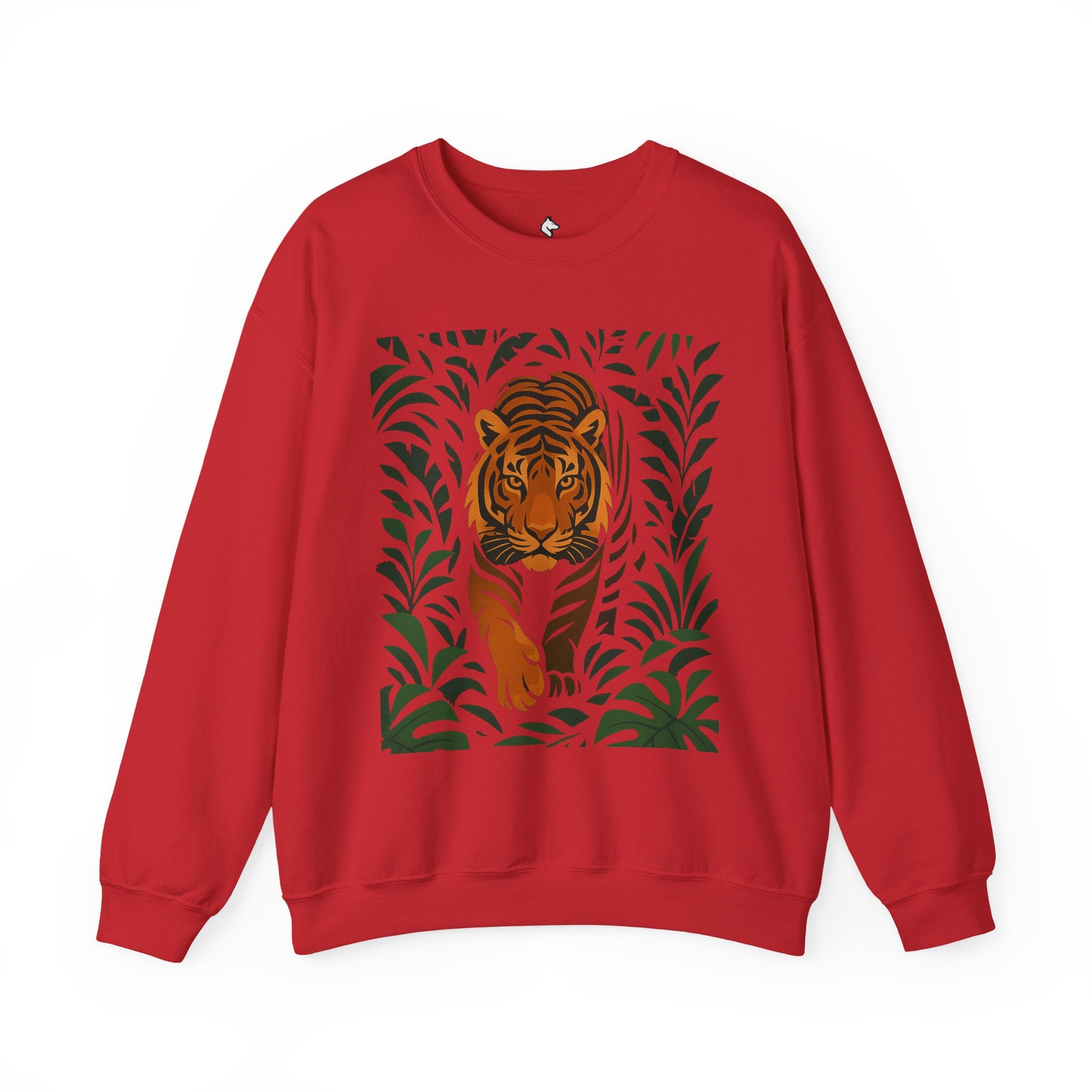 Tiger in the Jungle Crewneck Sweatshirt — Bold Tiger Graphic Pullover
