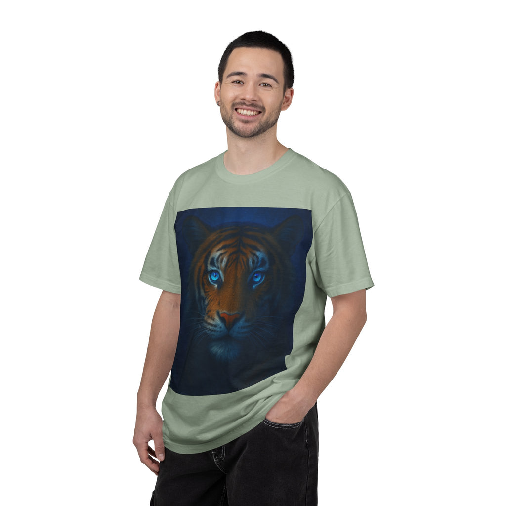 Blue-Eyed Tiger Portrait T-Shirt | Tiger Face Tee