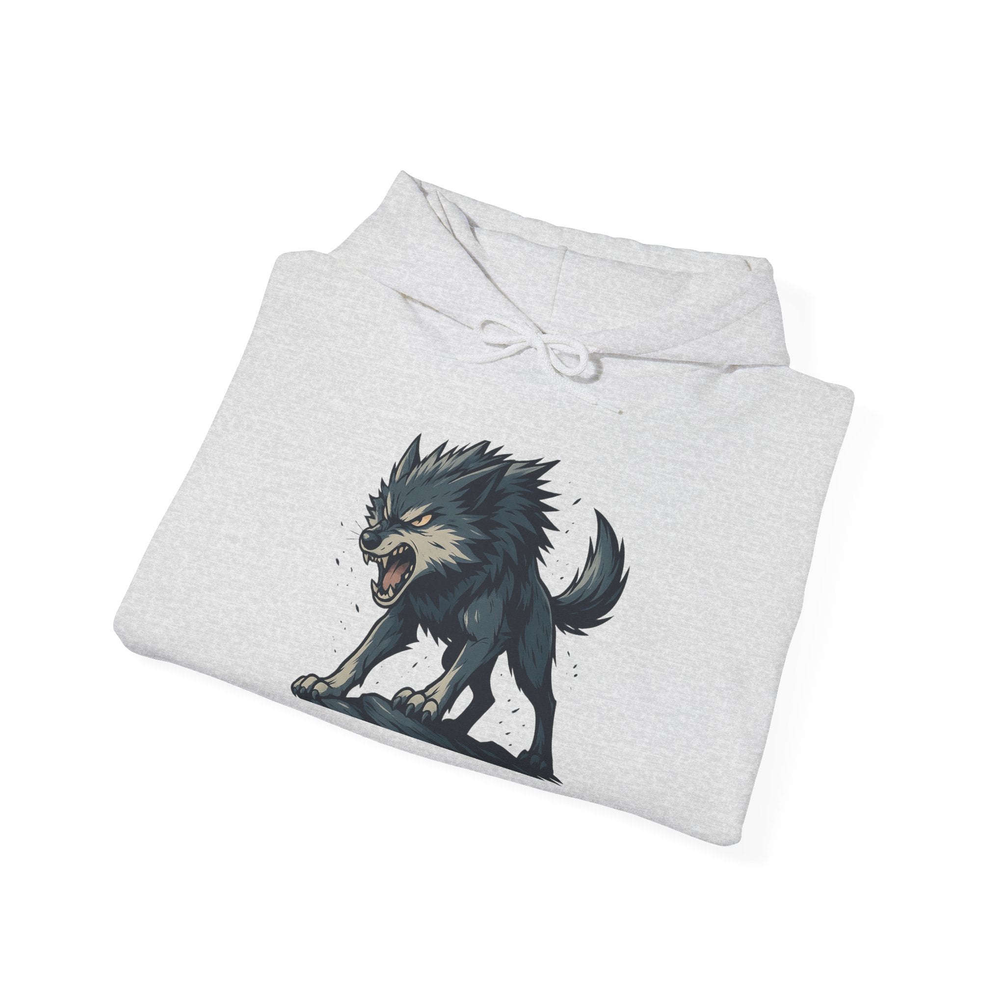 Growling Wolf Illustration Hoodie | Fierce Werewolf Graphic Sweatshirt