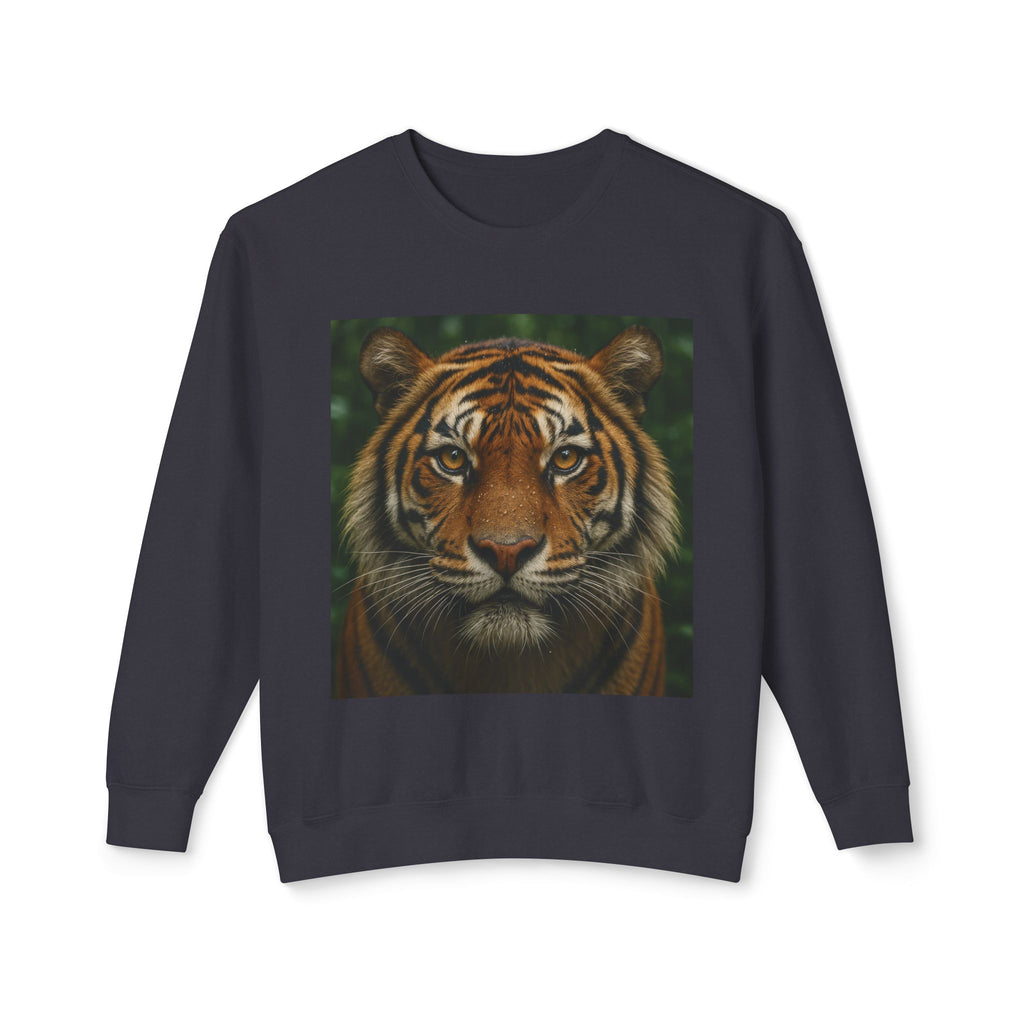 Tiger Face Crewneck Sweatshirt — Realistic Bengal Tiger Graphic