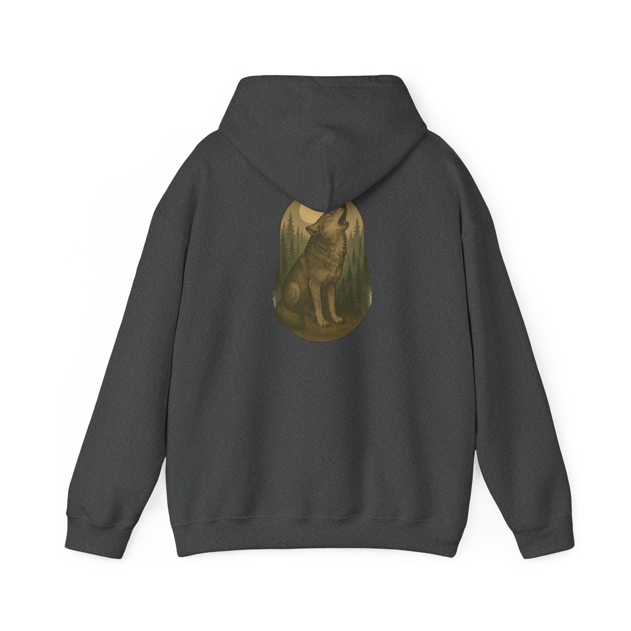 Howling Wolf Moon Hoodie — Vintage Moon Wolf  Sweatshirt