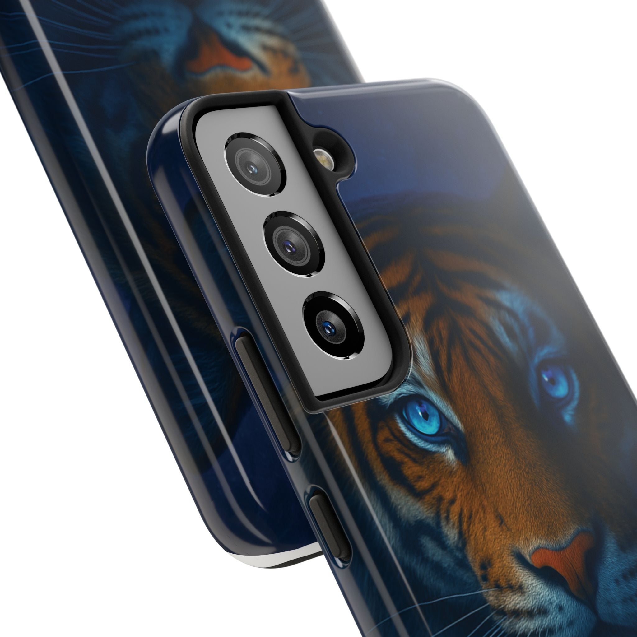 Tiger Eyes Tough Phone Case — Blue-Eyed Tiger Protective Smartphone Cover