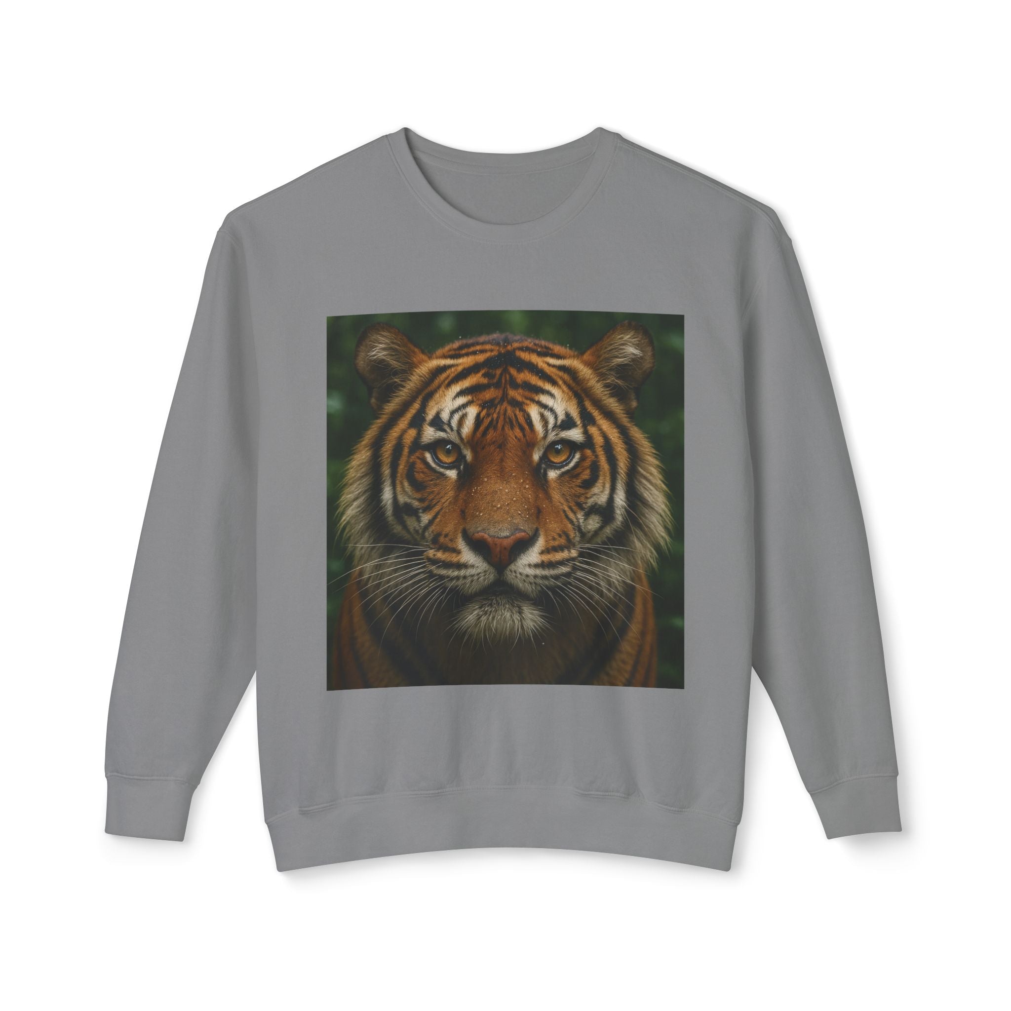 Tiger Face Crewneck Sweatshirt — Realistic Bengal Tiger Graphic