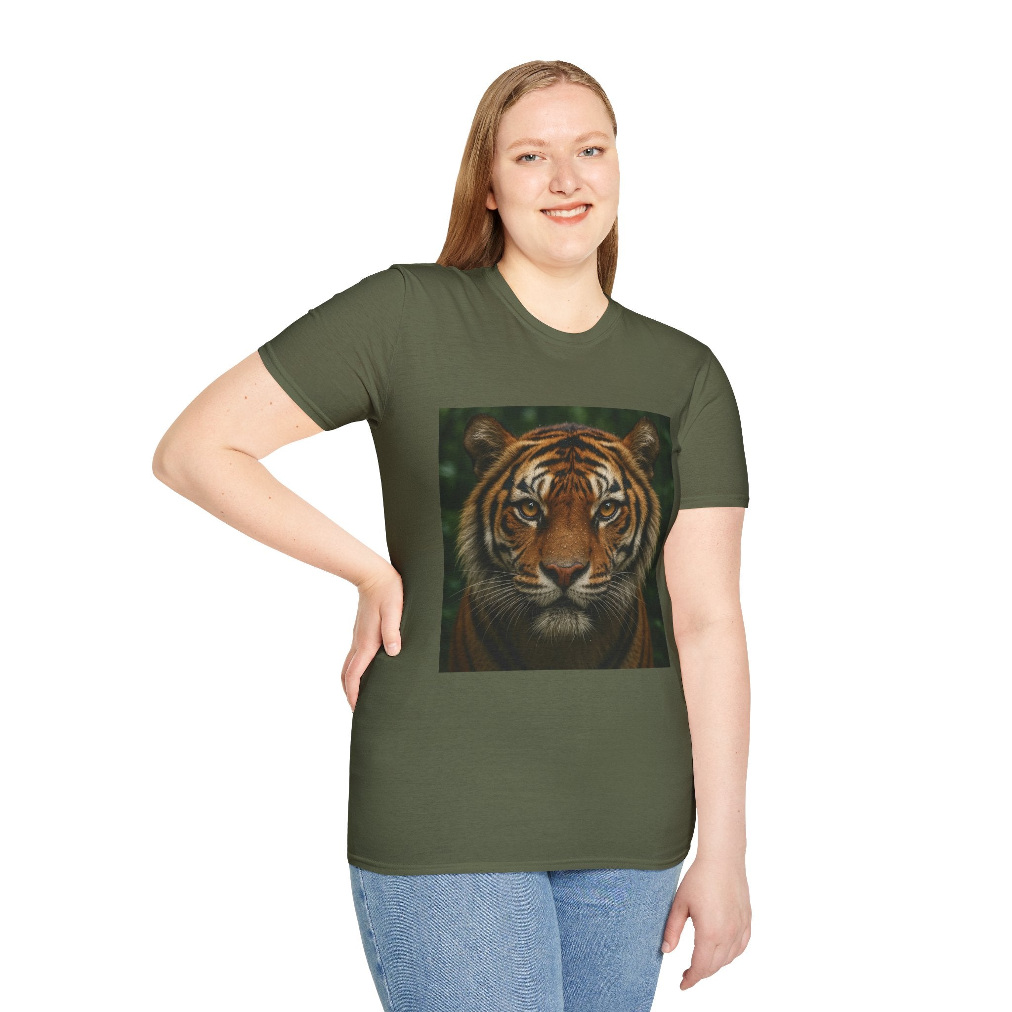 Tiger Portrait T-Shirt — Realistic Jungle Wildlife Graphic Tee
