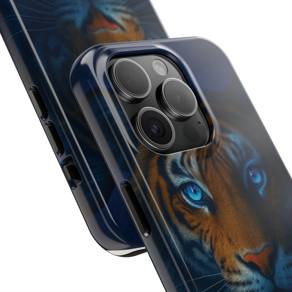 Tiger Eyes Tough Phone Case — Blue-Eyed Tiger Protective Smartphone Cover
