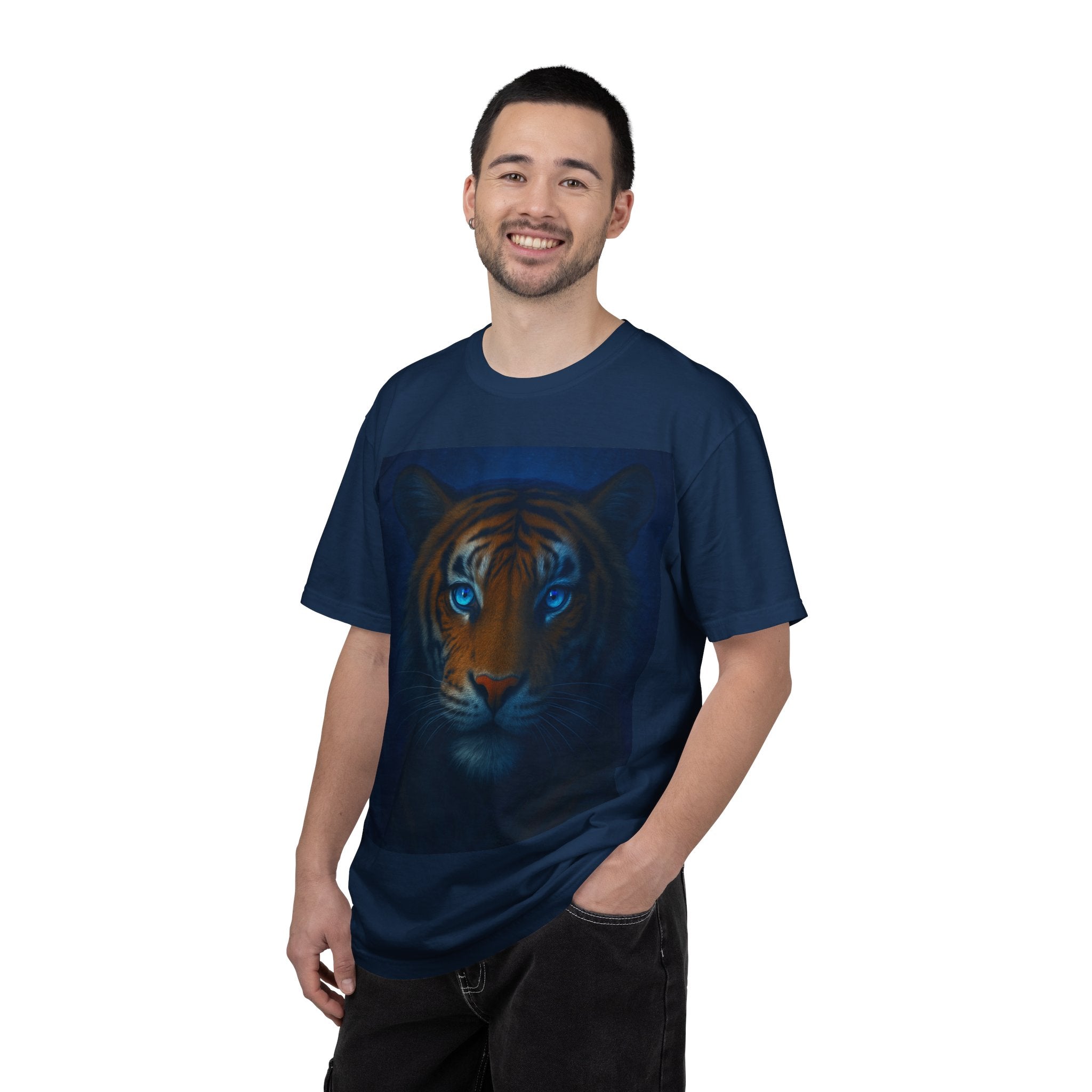 Blue-Eyed Tiger Portrait T-Shirt | Tiger Face Tee