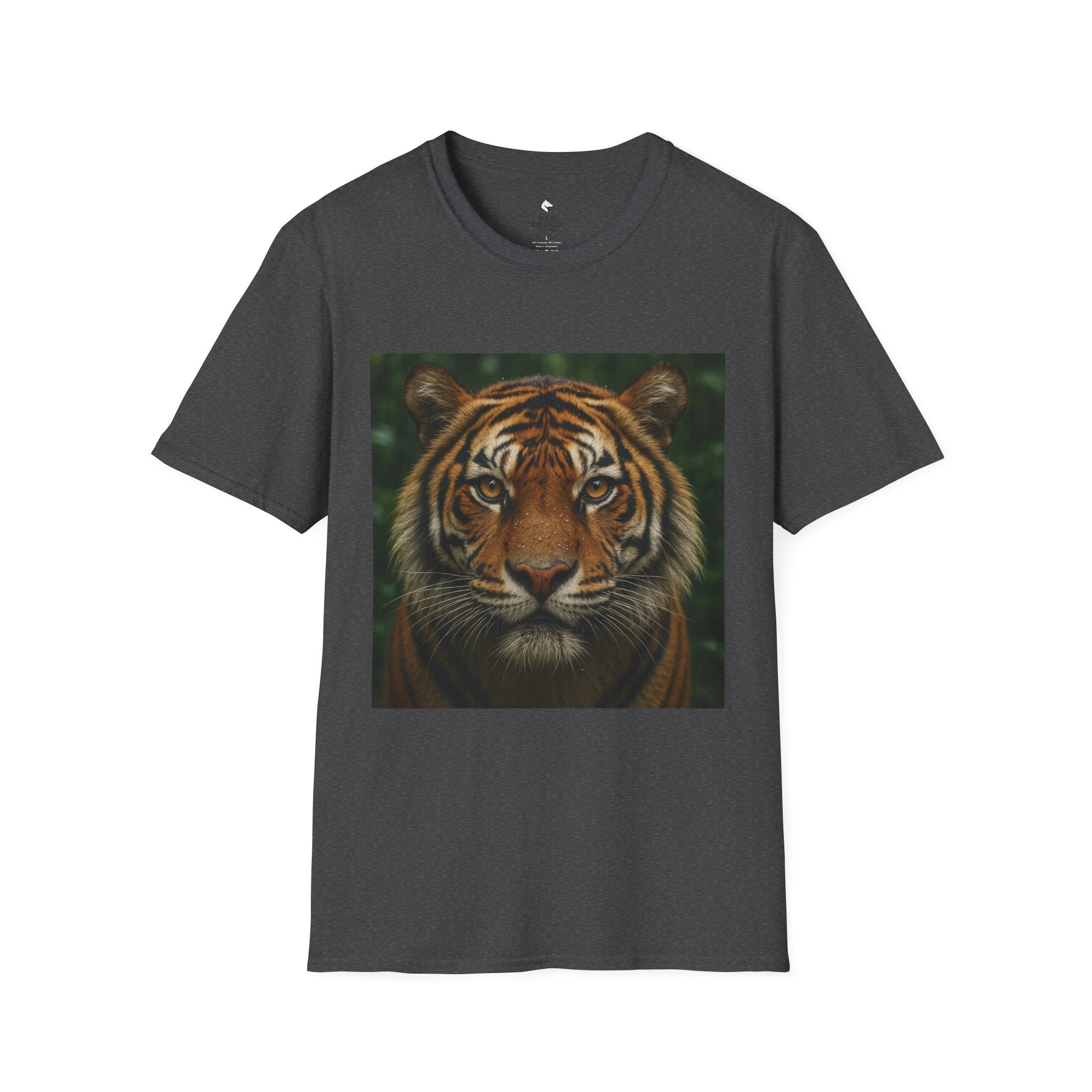Tiger Portrait T-Shirt — Realistic Jungle Wildlife Graphic Tee