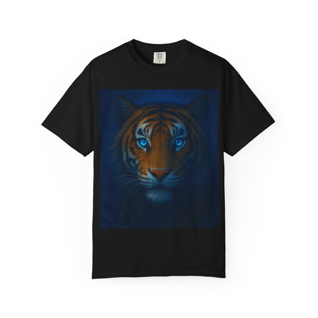 Blue-Eyed Tiger Portrait T-Shirt | Tiger Face Tee