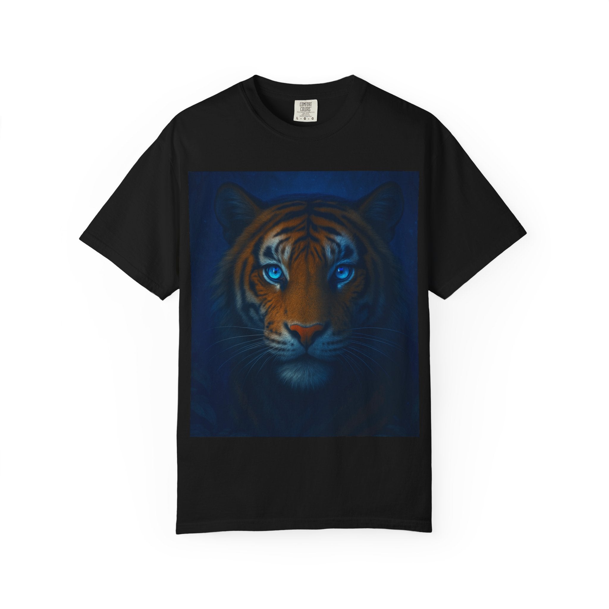 Blue-Eyed Tiger Portrait T-Shirt | Tiger Face Tee