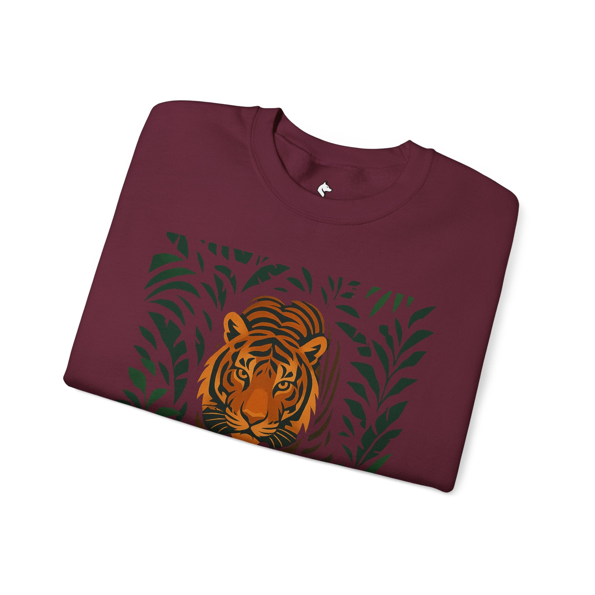 Tiger in the Jungle Crewneck Sweatshirt — Bold Tiger Graphic Pullover