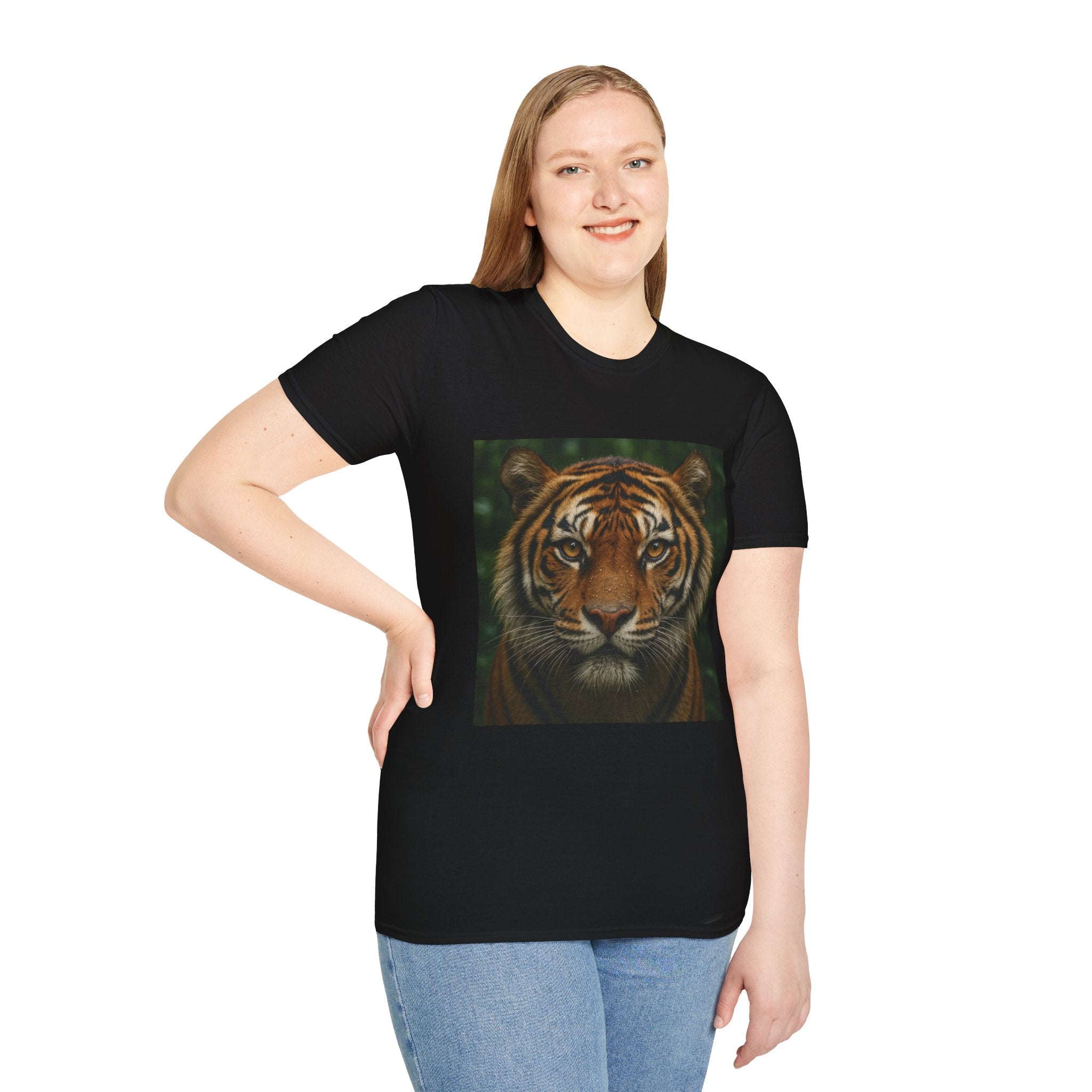 Tiger Portrait T-Shirt — Realistic Jungle Wildlife Graphic Tee