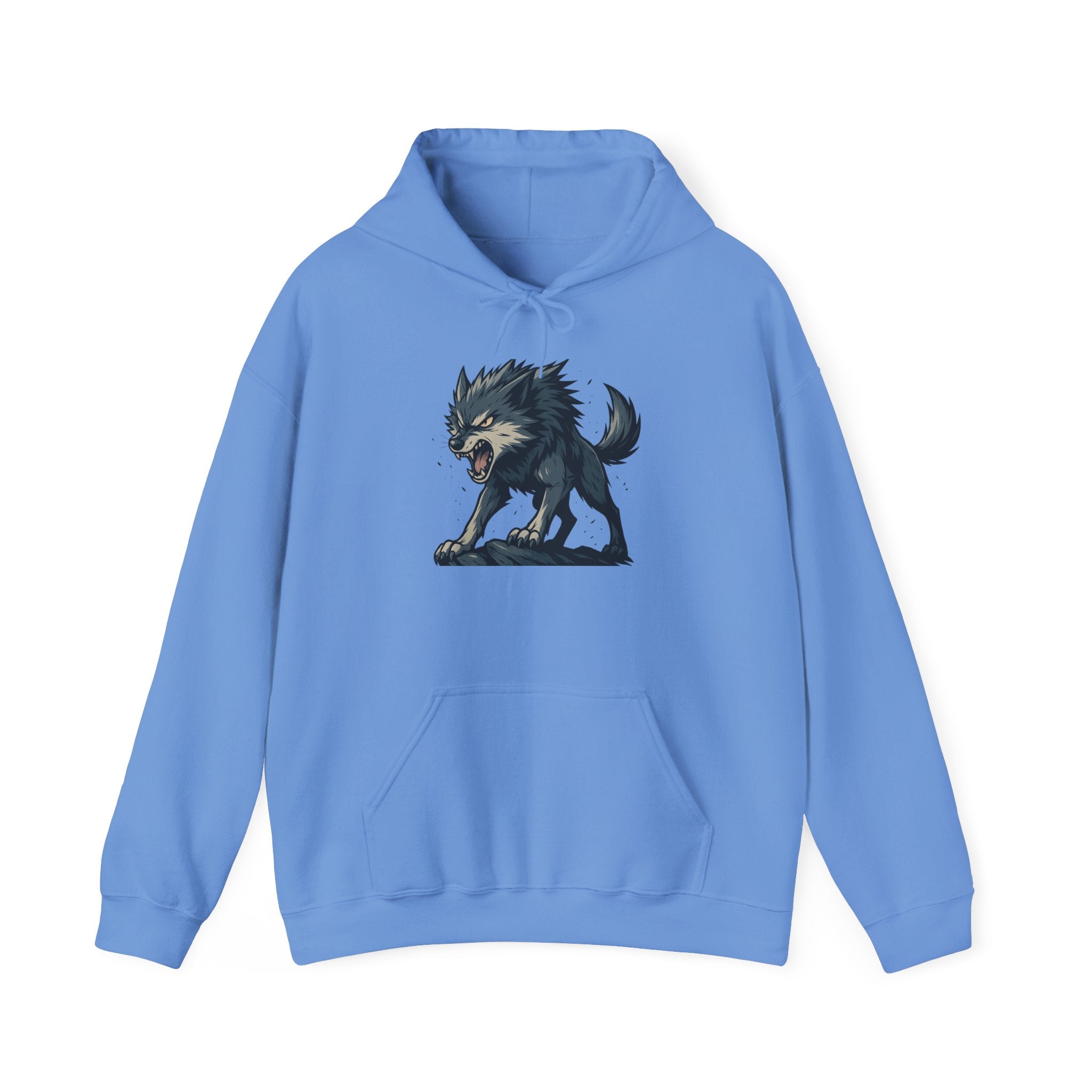 Growling Wolf Illustration Hoodie | Fierce Werewolf Graphic Sweatshirt
