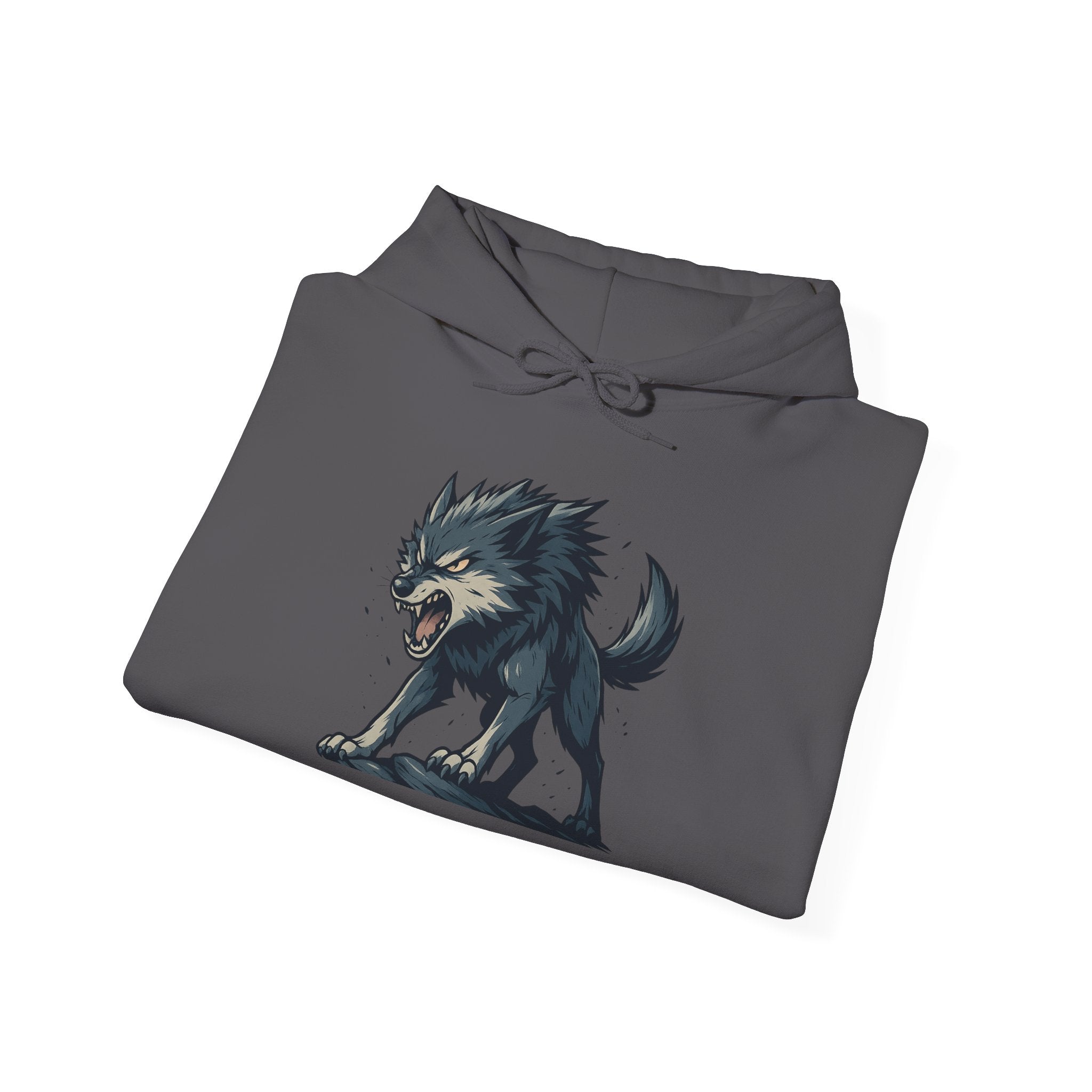 Growling Wolf Illustration Hoodie | Fierce Werewolf Graphic Sweatshirt