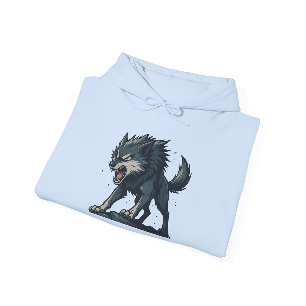 Growling Wolf Illustration Hoodie | Fierce Werewolf Graphic Sweatshirt