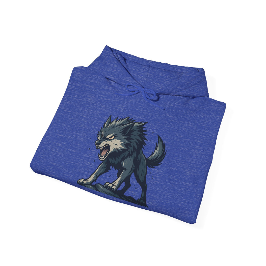 Growling Wolf Illustration Hoodie | Fierce Werewolf Graphic Sweatshirt