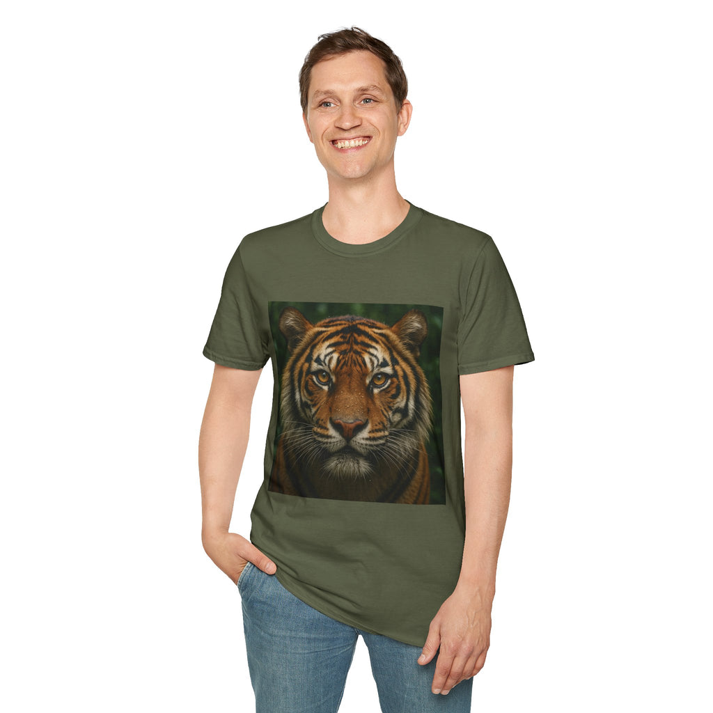 Tiger Portrait T-Shirt — Realistic Jungle Wildlife Graphic Tee
