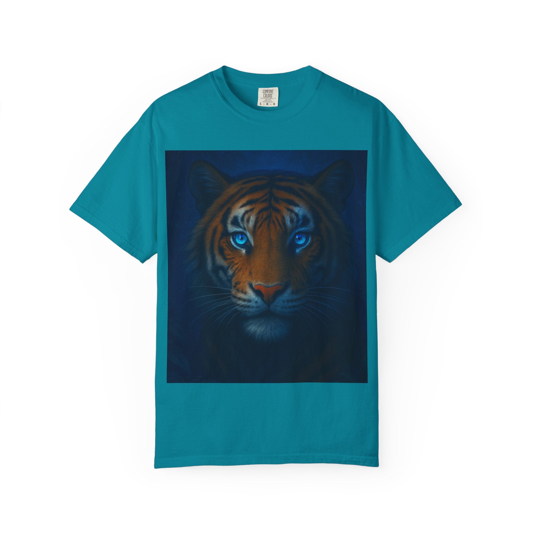 Blue-Eyed Tiger Portrait T-Shirt | Tiger Face Tee