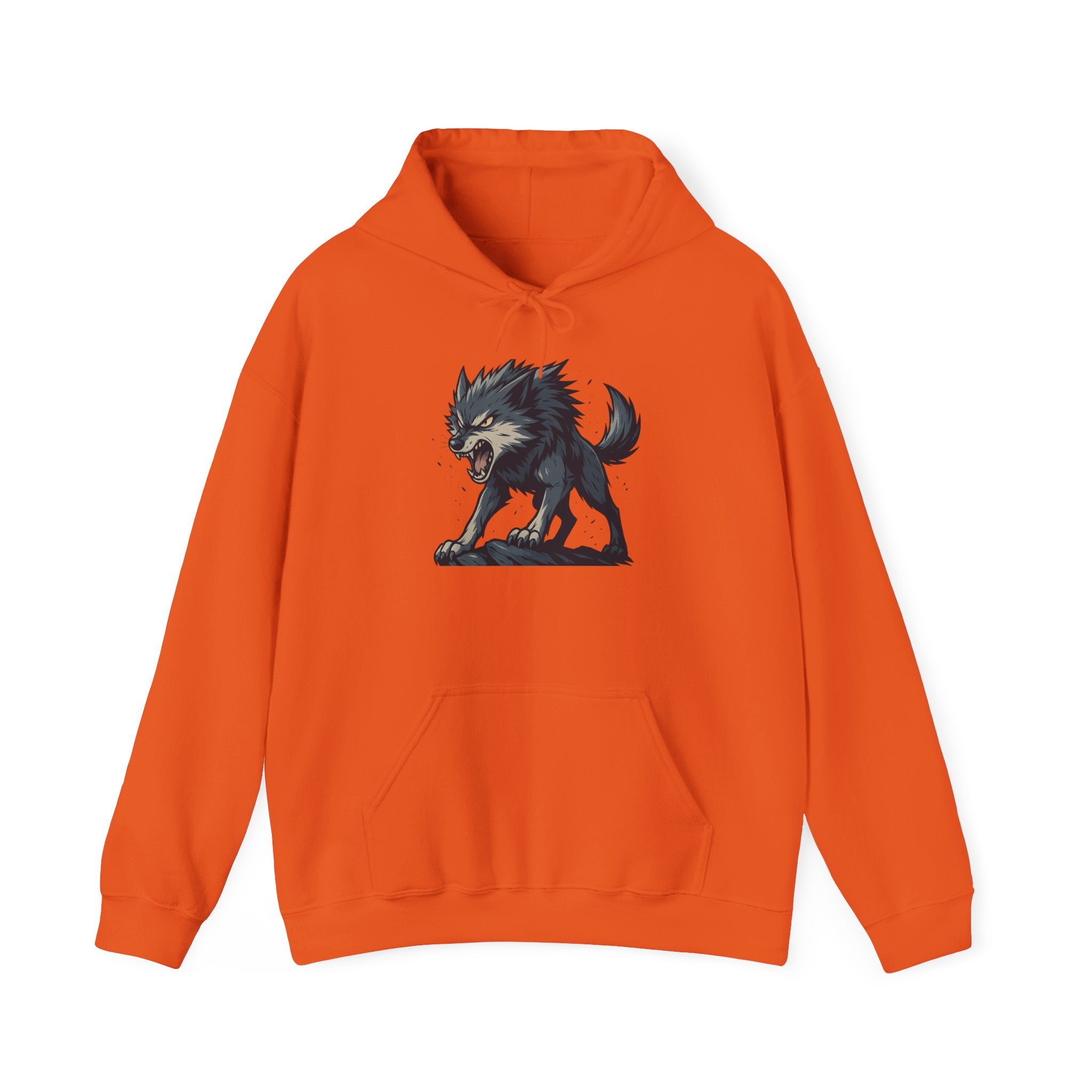 Growling Wolf Illustration Hoodie | Fierce Werewolf Graphic Sweatshirt